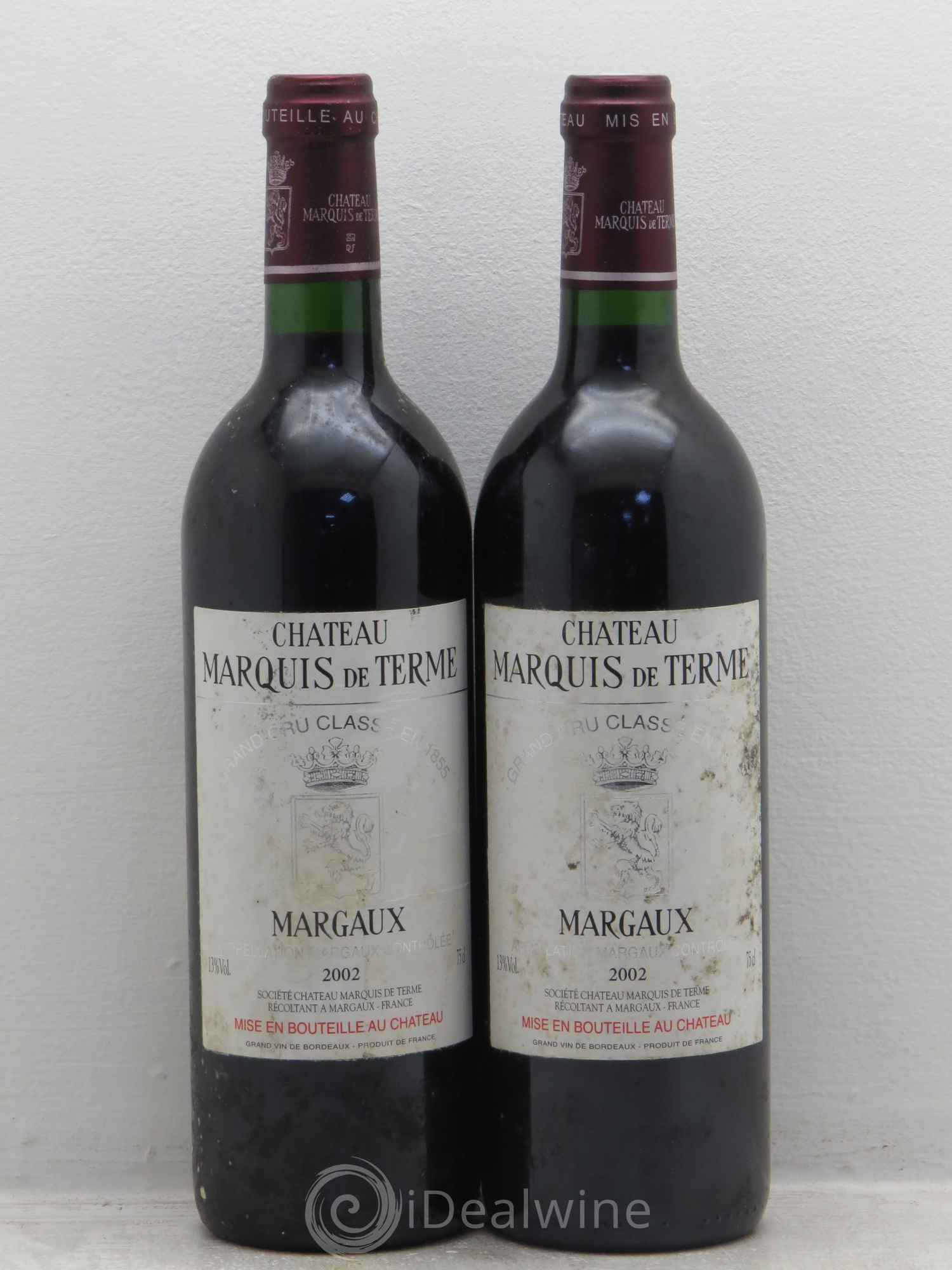 Château Marquis de Terme 4ème Grand Cru Classé 2002 - Lot de 2 bouteilles - 0