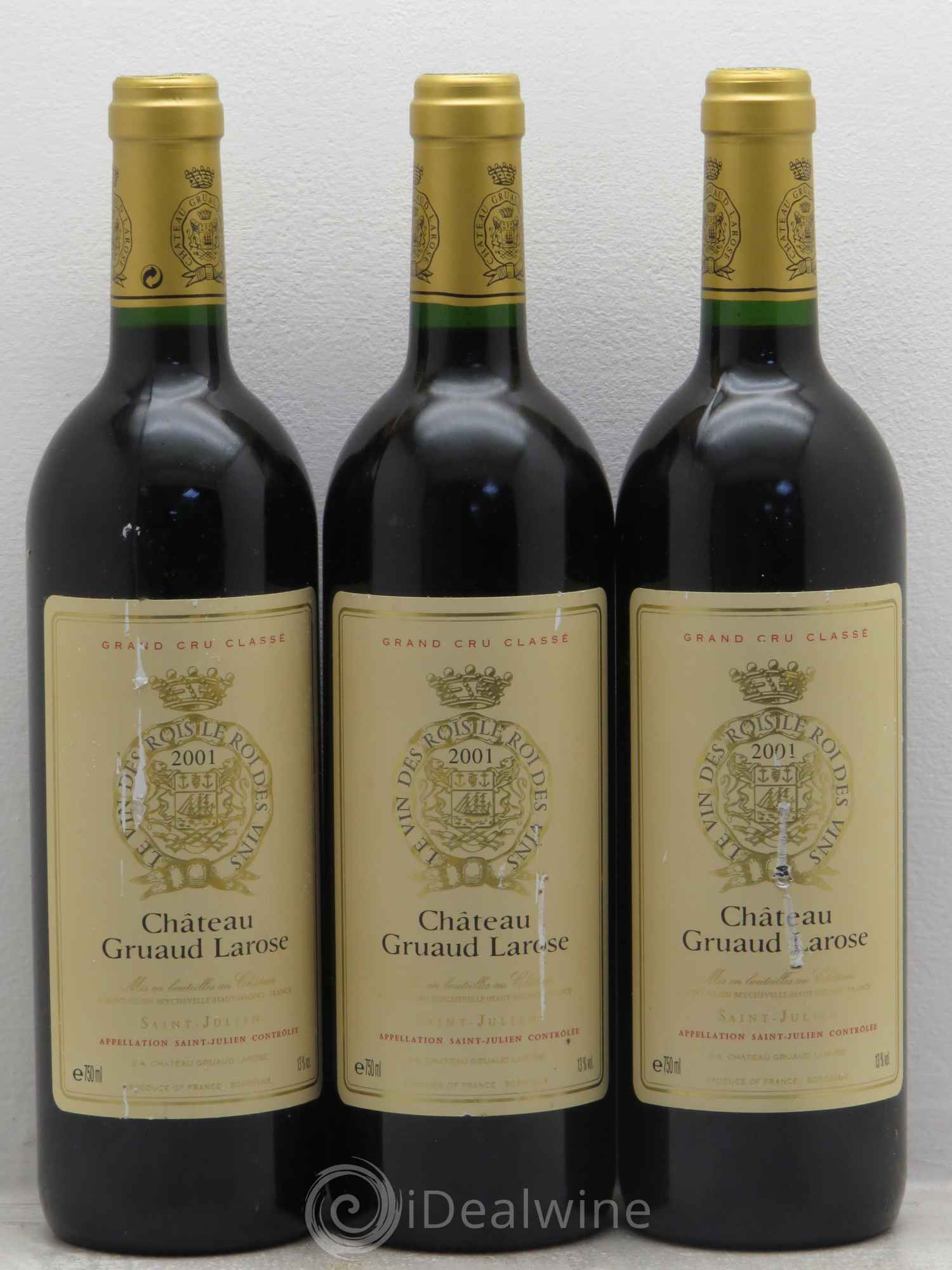 Château Gruaud Larose 2ème Grand Cru Classé 2001 - Lot de 3 bouteilles - 0