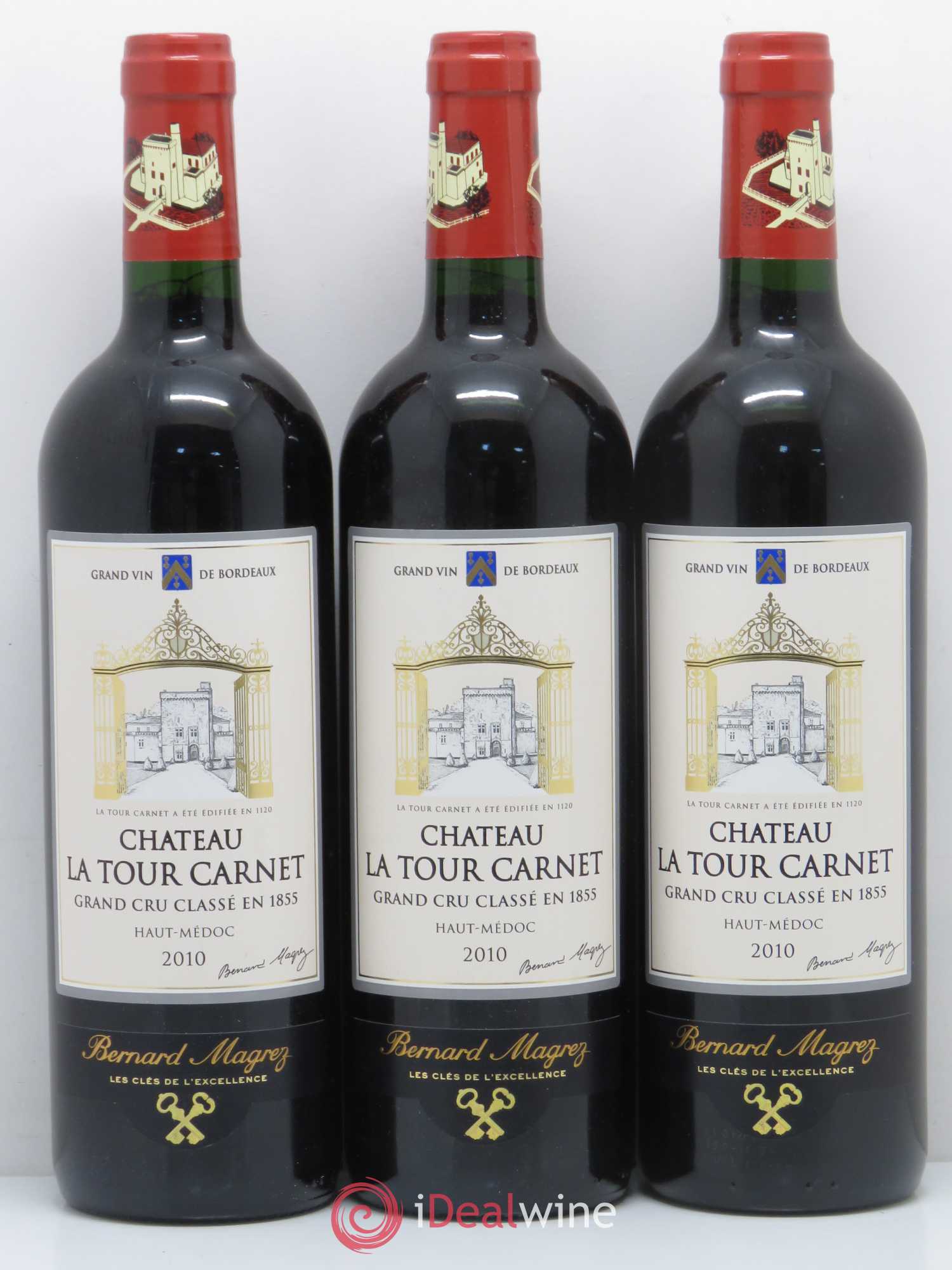 Château la Tour Carnet 4ème Grand Cru Classé 2010 - Lot de 3 bouteilles - 0
