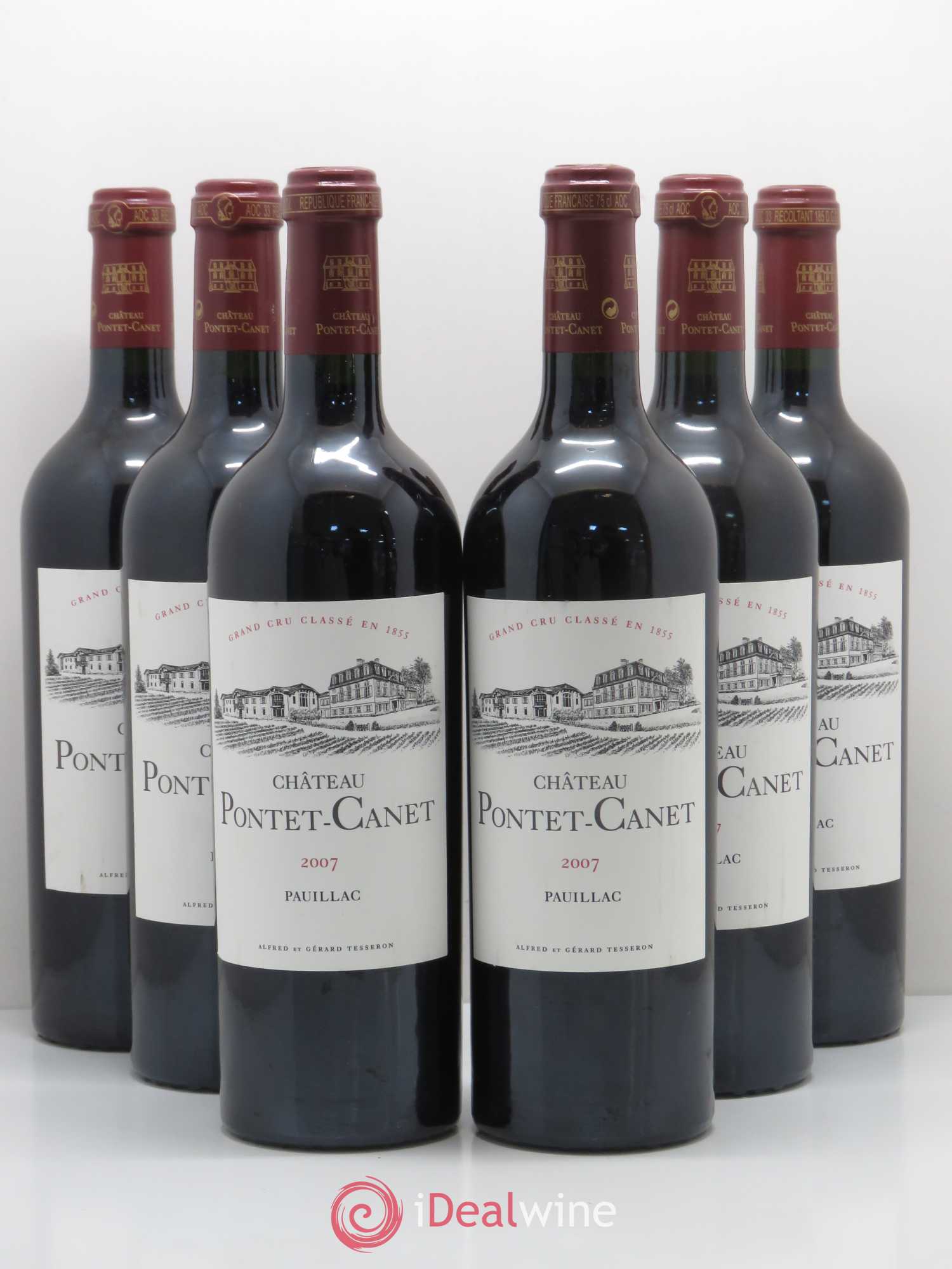 Château Pontet Canet 5ème Grand Cru Classé 2007 - Lot de 6 bouteilles - 0