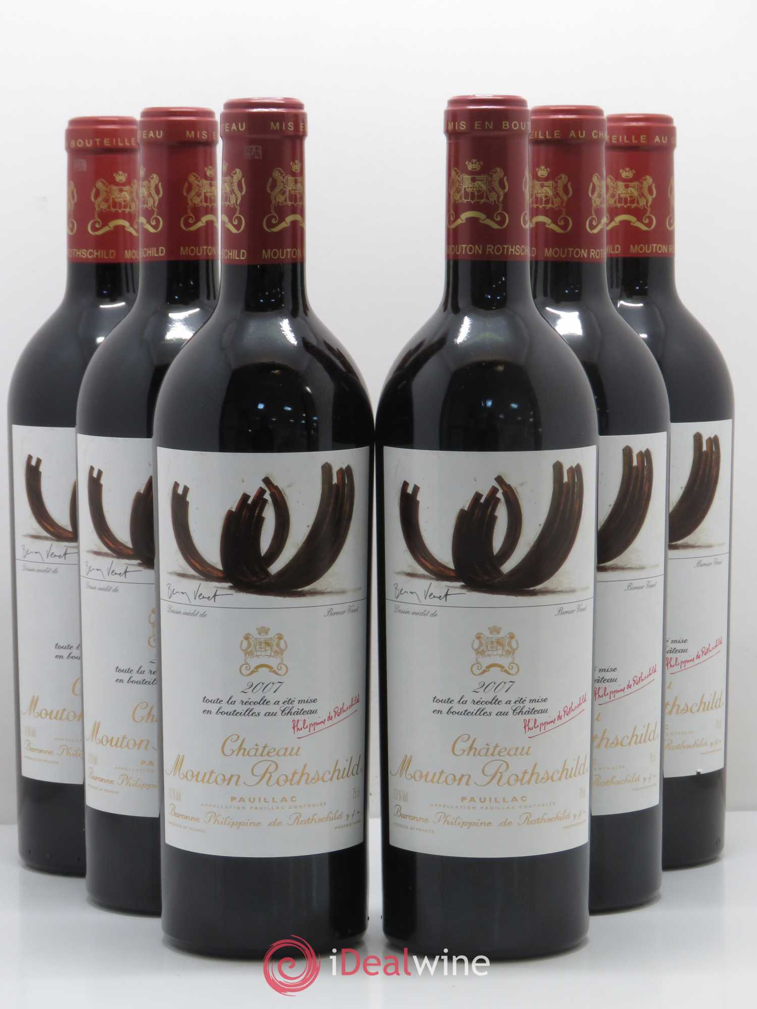 Château Mouton Rothschild 1er Grand Cru Classé 2007 - Lot de 6 bouteilles - 0