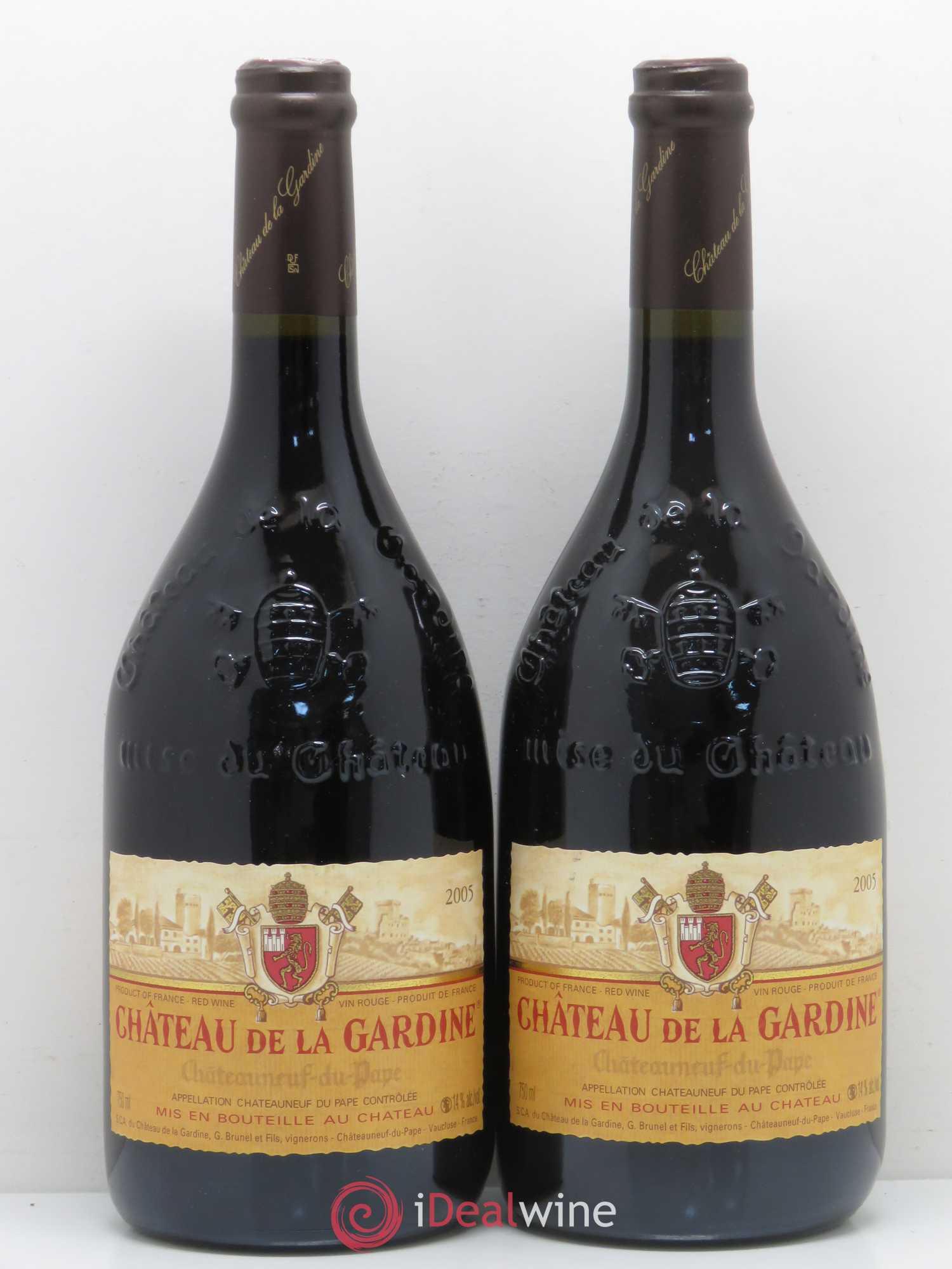 Châteauneuf-du-Pape Château de La Gardine Famille Brunel 2005 - Lot de 2 bouteilles - 0