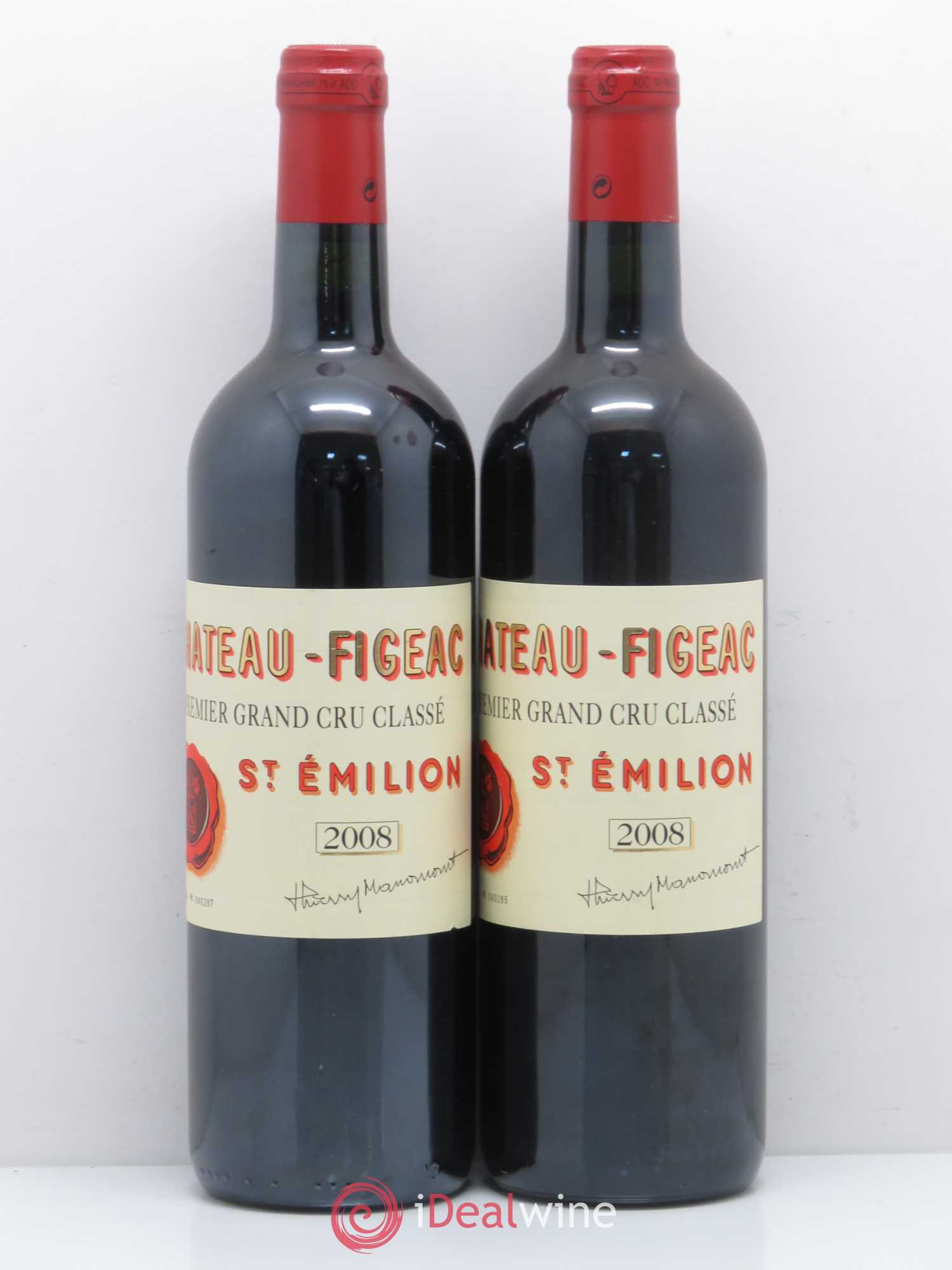Château Figeac 1er Grand Cru Classé A 2008 - Lot de 2 bouteilles - 0
