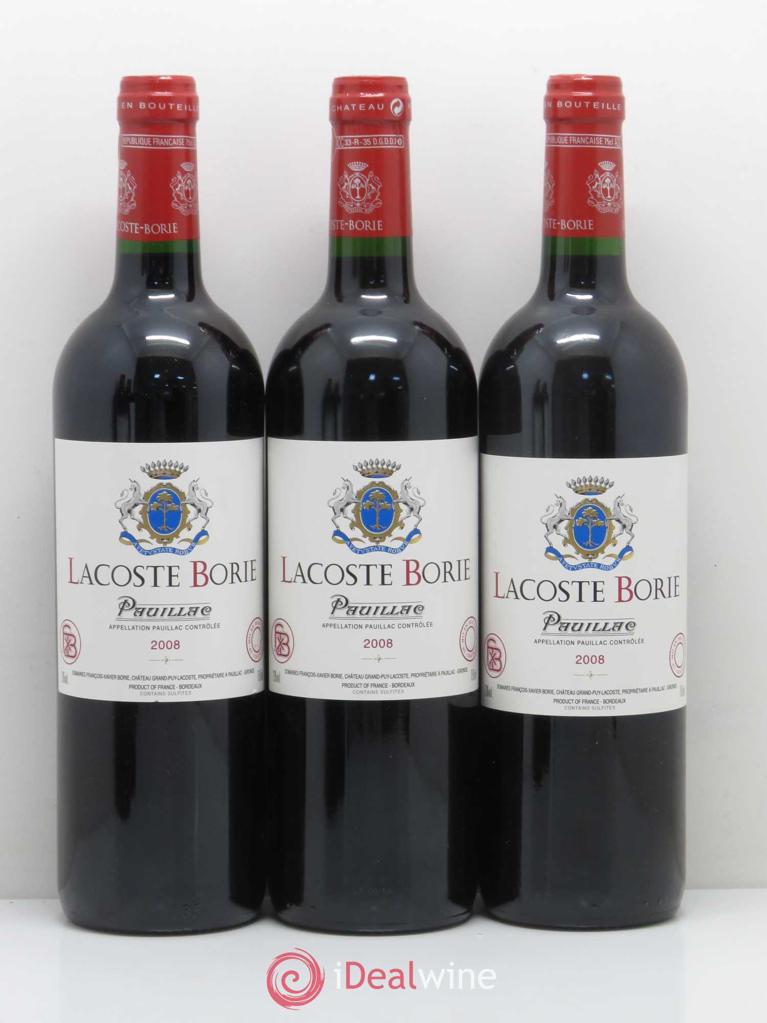 Lacoste Borie 2008 - Lot de 5 bouteilles - 1