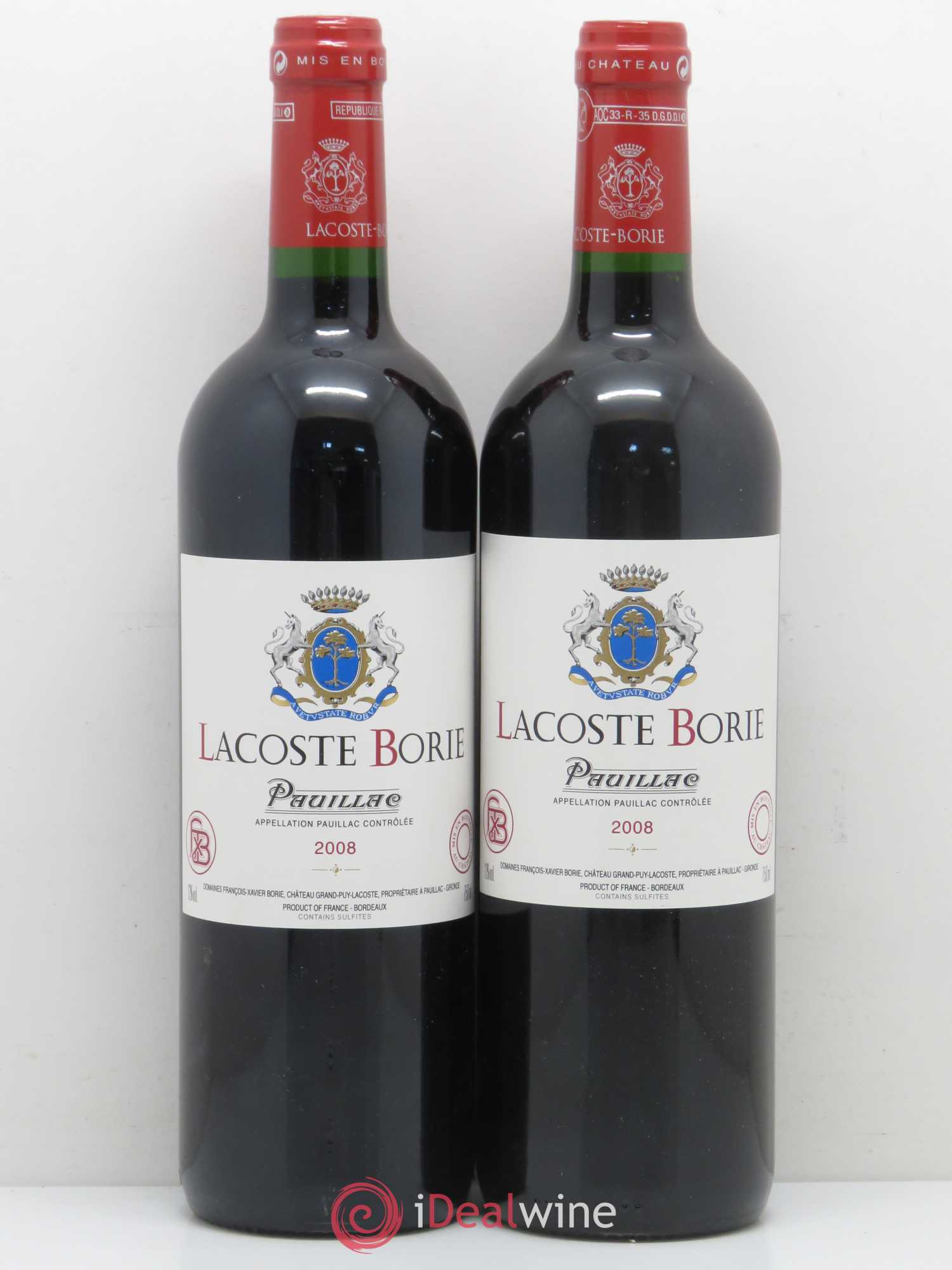 Lacoste Borie 2008 - Lot de 5 bouteilles - 2