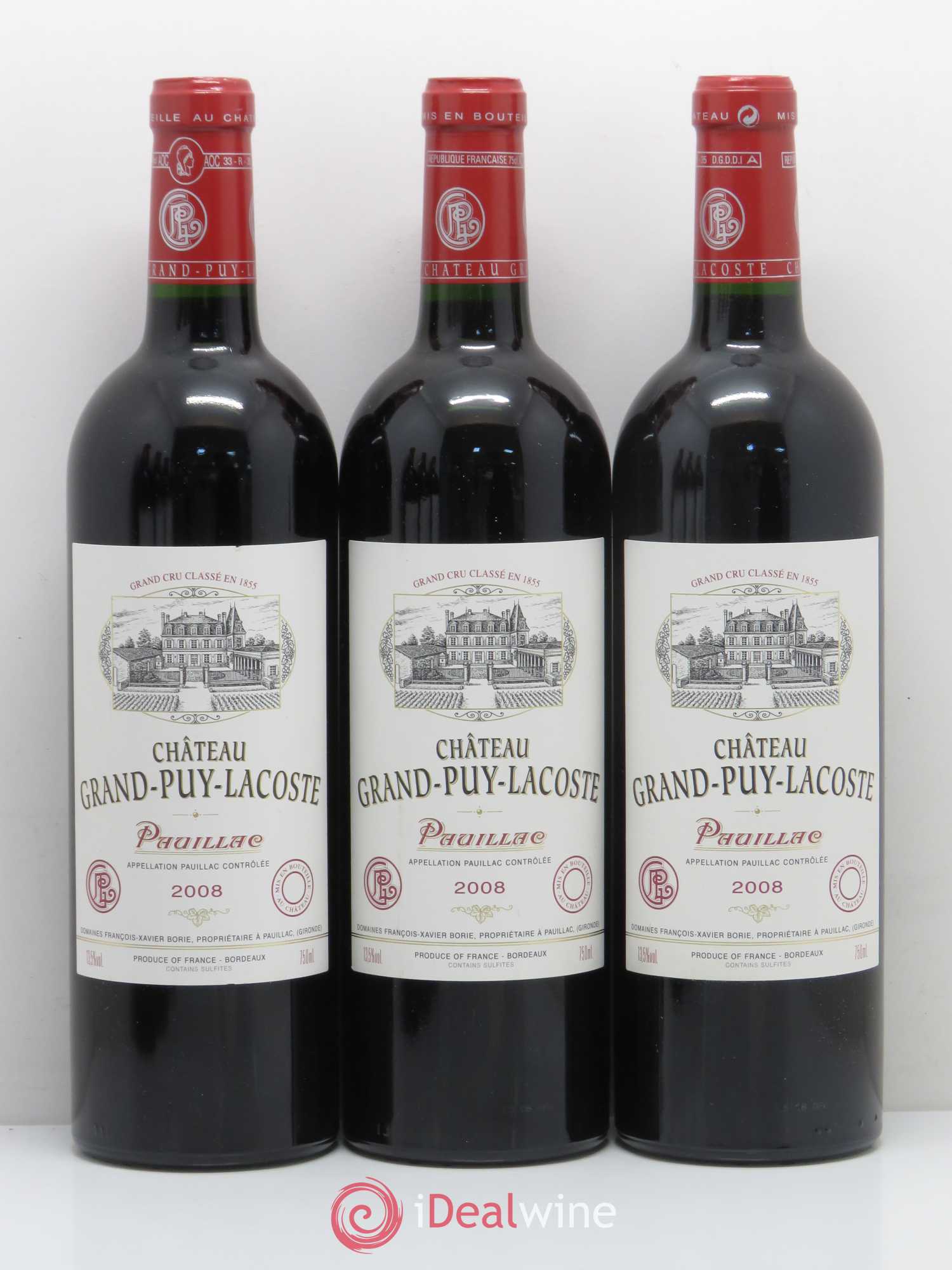 Château Grand Puy Lacoste 5ème Grand Cru Classé 2008 - Lot de 6 bouteilles - 1