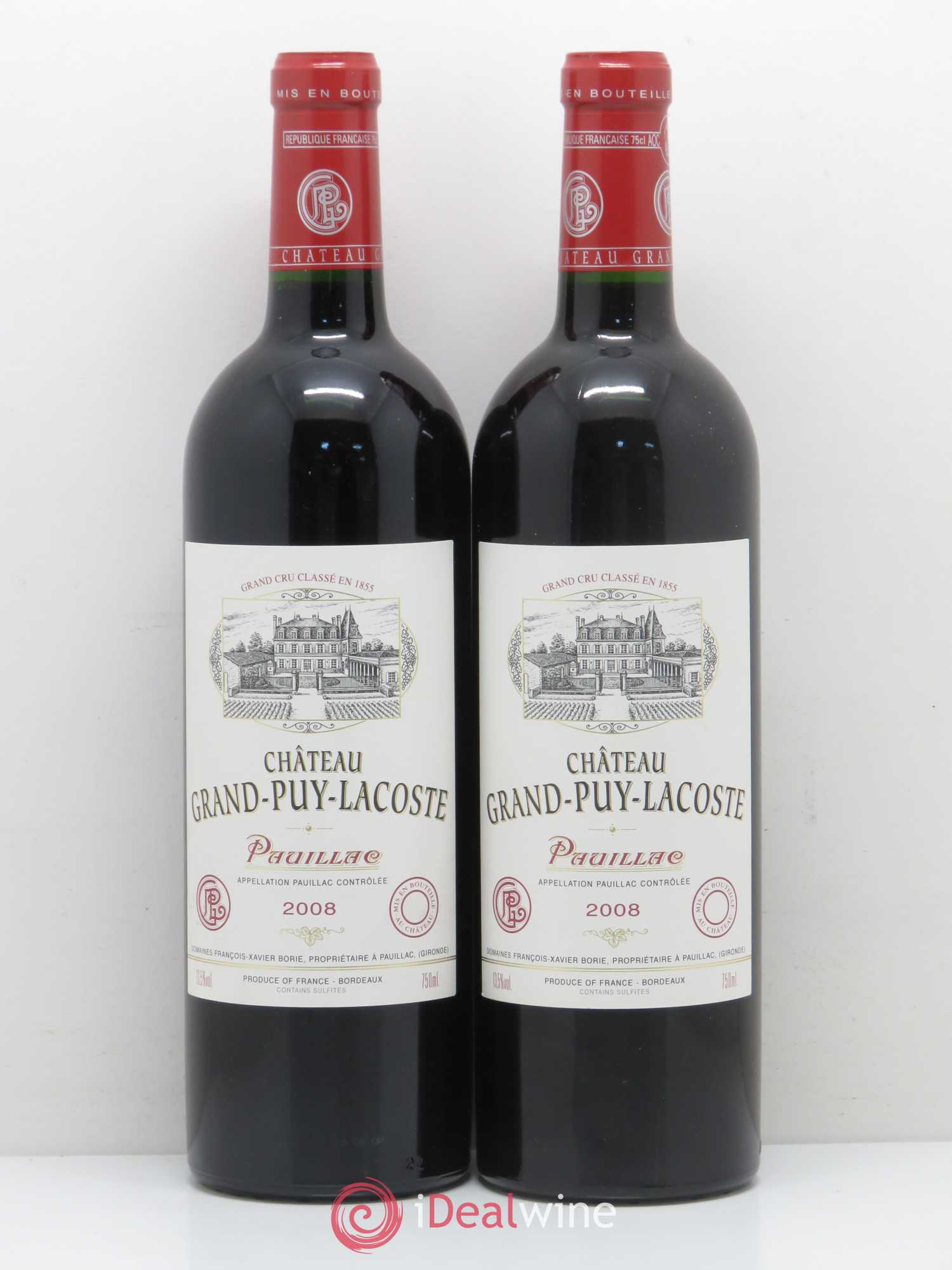 Château Grand Puy Lacoste 5ème Grand Cru Classé 2008 - Lot de 2 bouteilles - 0