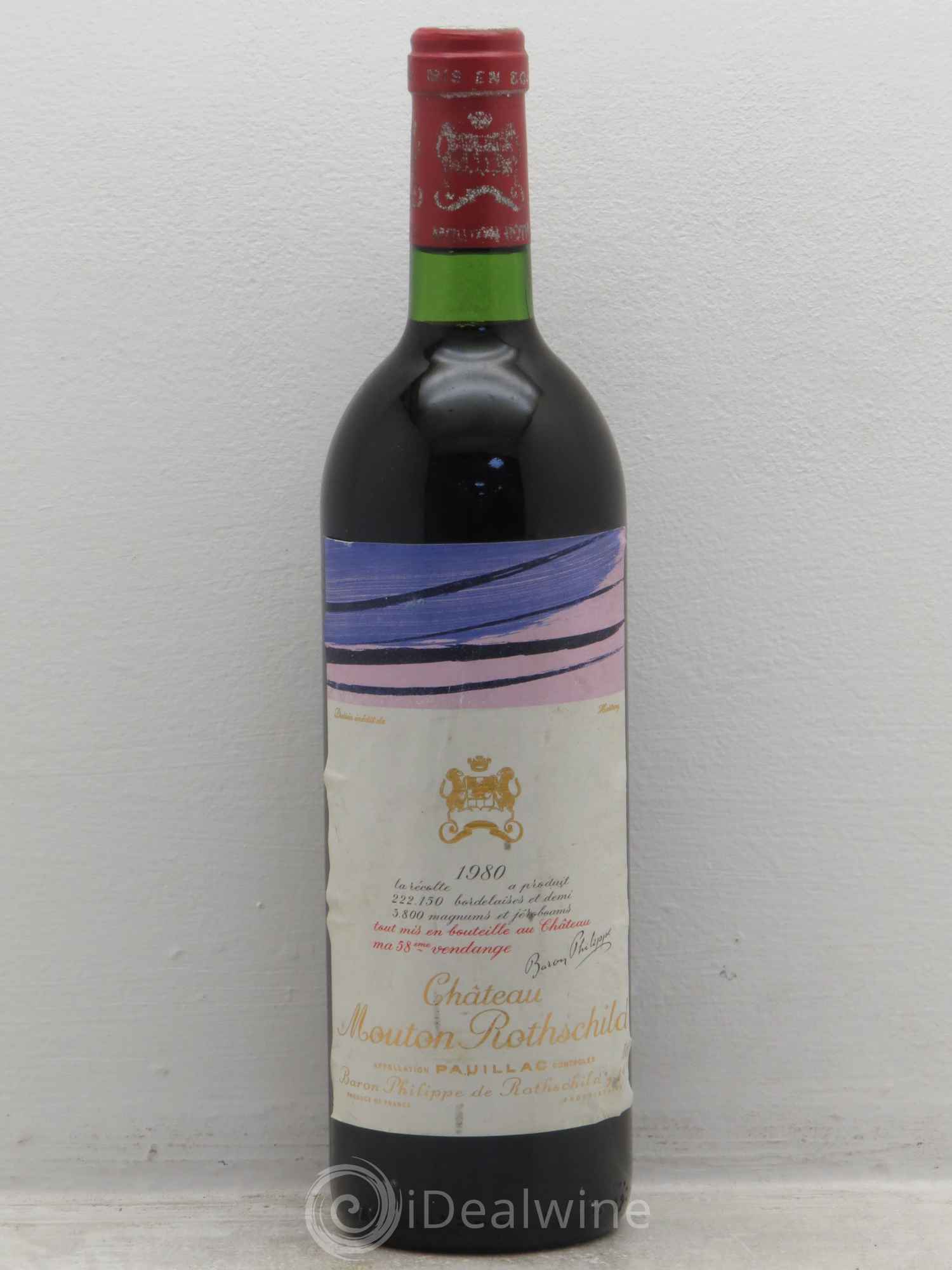 Château Mouton Rothschild 1er Grand Cru Classé 1980 - Lot de 1 bouteille - 0