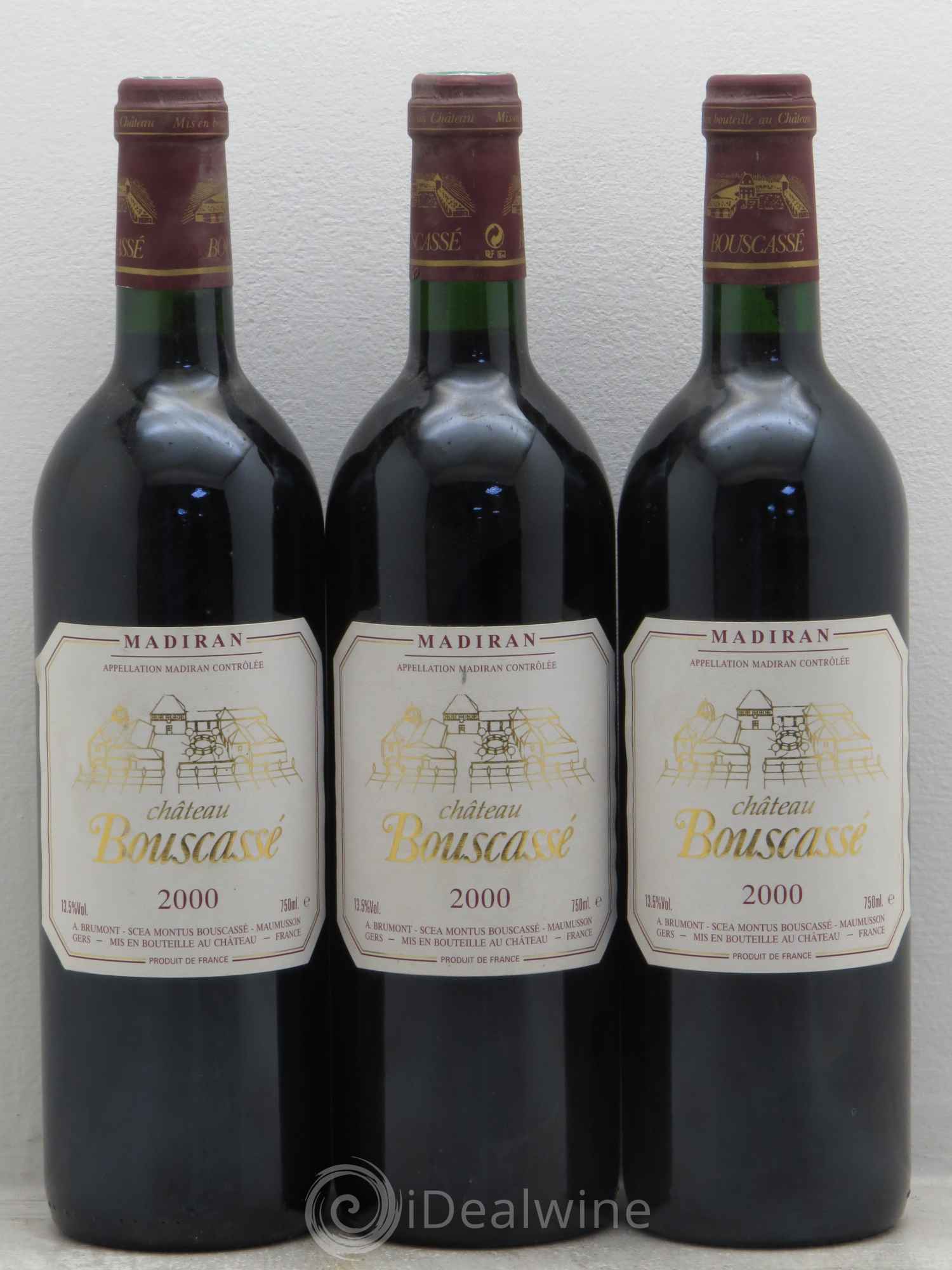 Madiran Château Bouscassé Alain Brumont 2000 - Lot de 3 bouteilles - 0