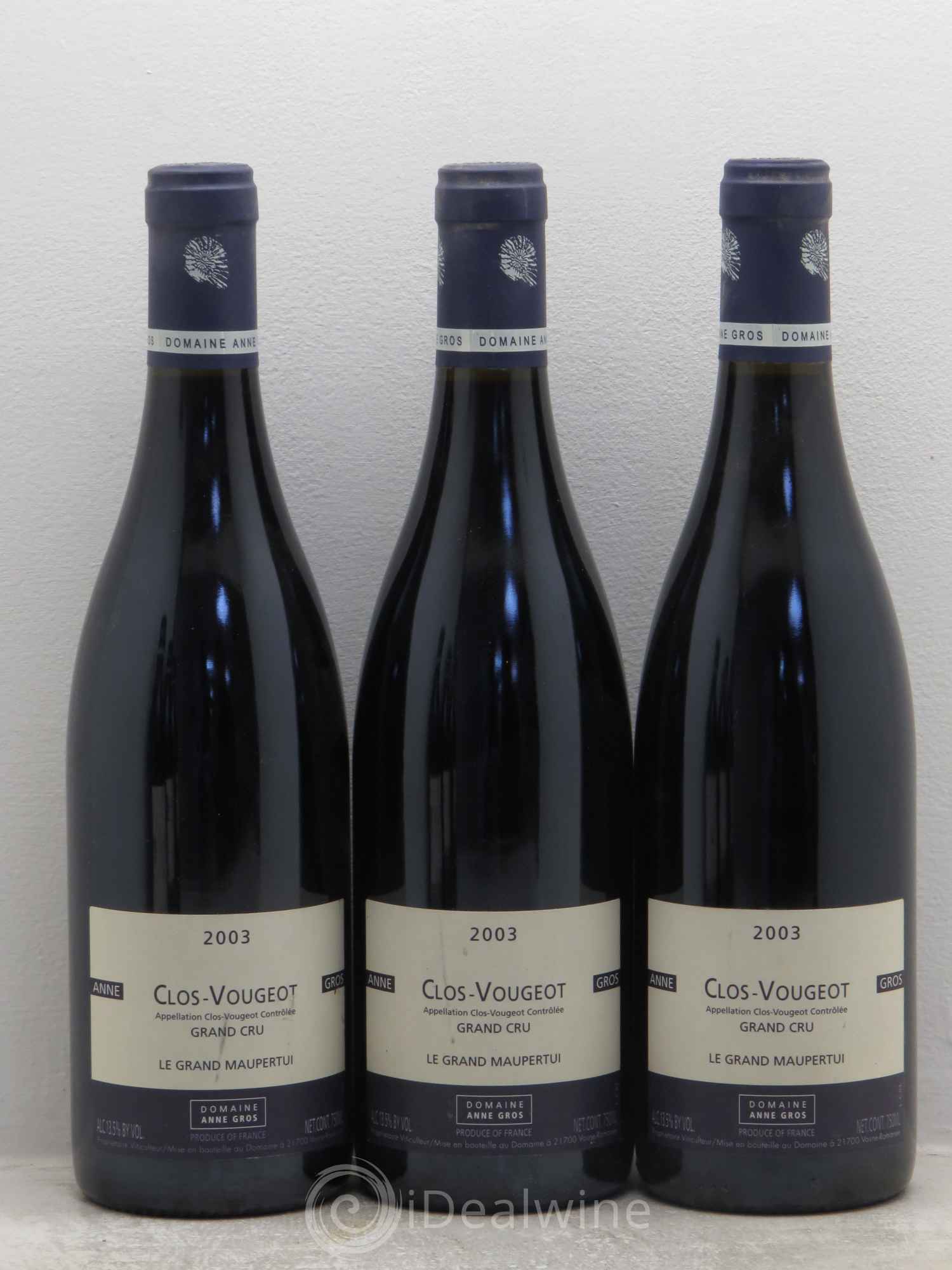 Clos de Vougeot Grand Cru Le Grand Maupertui Anne Gros 2003 - Lot de 6 bouteilles - 1