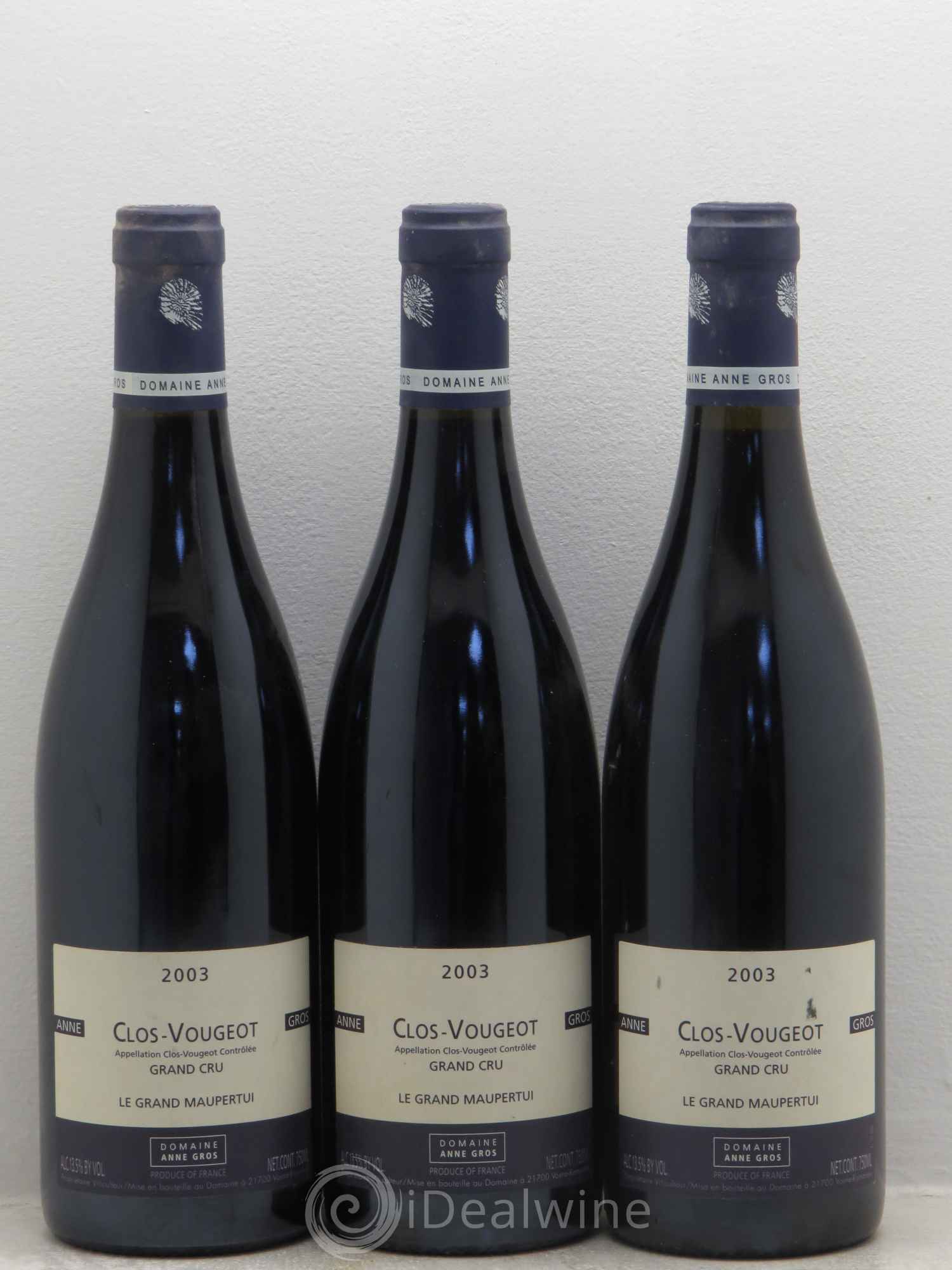 Clos de Vougeot Grand Cru Le Grand Maupertui Anne Gros 2003 - Lot de 6 bouteilles - 2