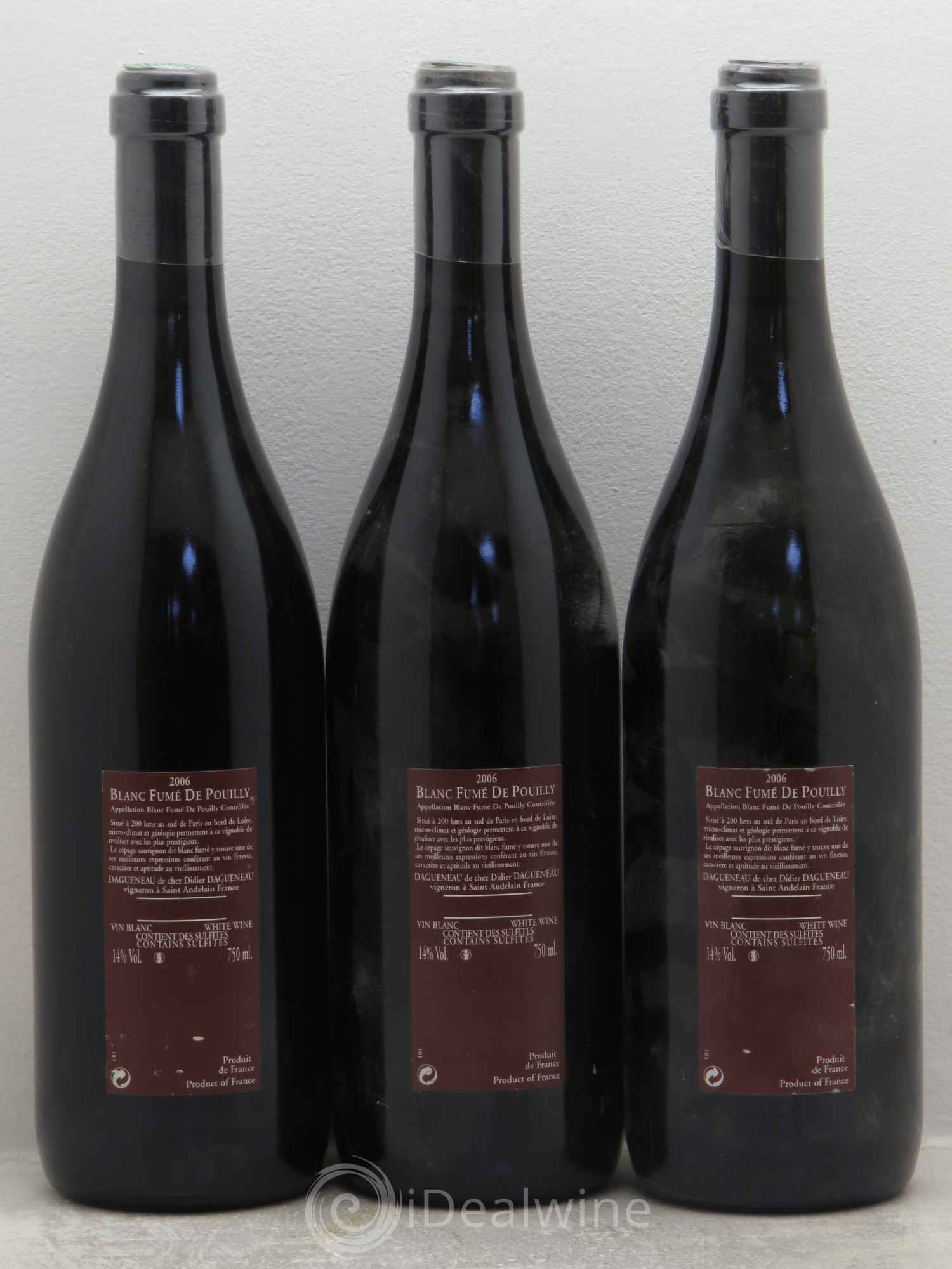 Vin de France (anciennement Pouilly-Fumé) Pur Sang Dagueneau (Domaine Didier - Louis-Benjamin) 2006 - Lot de 3 bouteilles - 1
