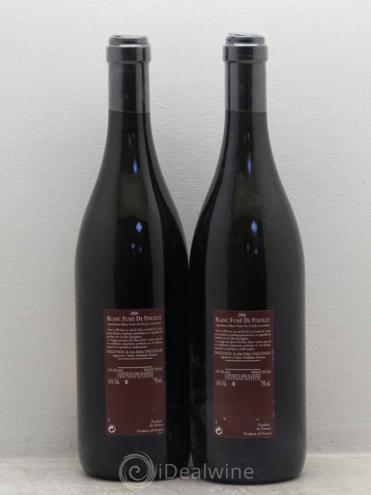 Vin de France (anciennement Pouilly-Fumé) Pur Sang Dagueneau (Domaine Didier - Louis-Benjamin) 2006 - Lot de 2 bouteilles - 1