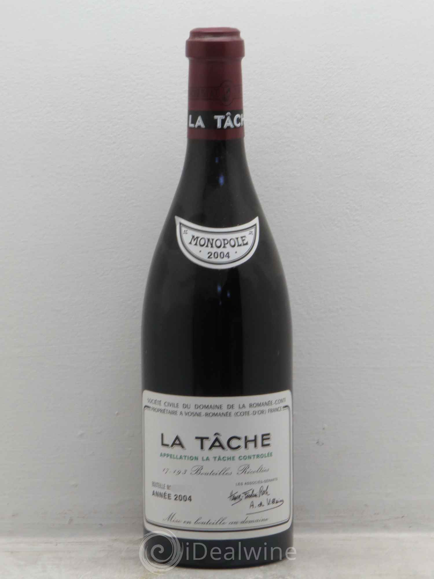 La Tâche Grand Cru Domaine de la Romanée-Conti 2004 - Lot de 1 bouteille - 0