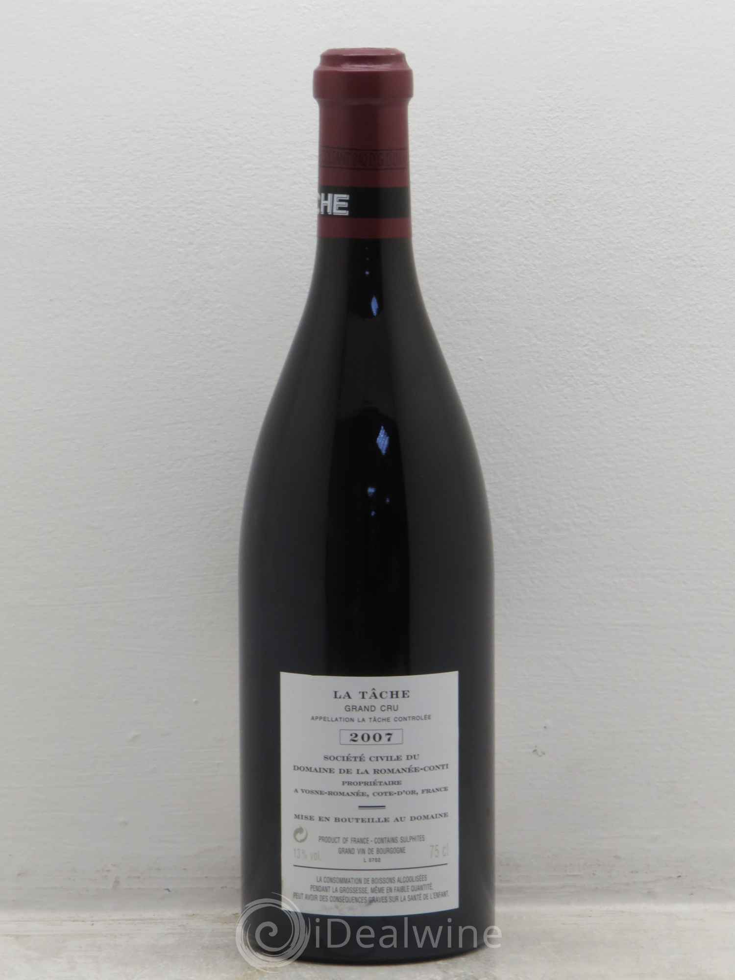 La Tâche Grand Cru Domaine de la Romanée-Conti 2007 - Lot de 1 bouteille - 1
