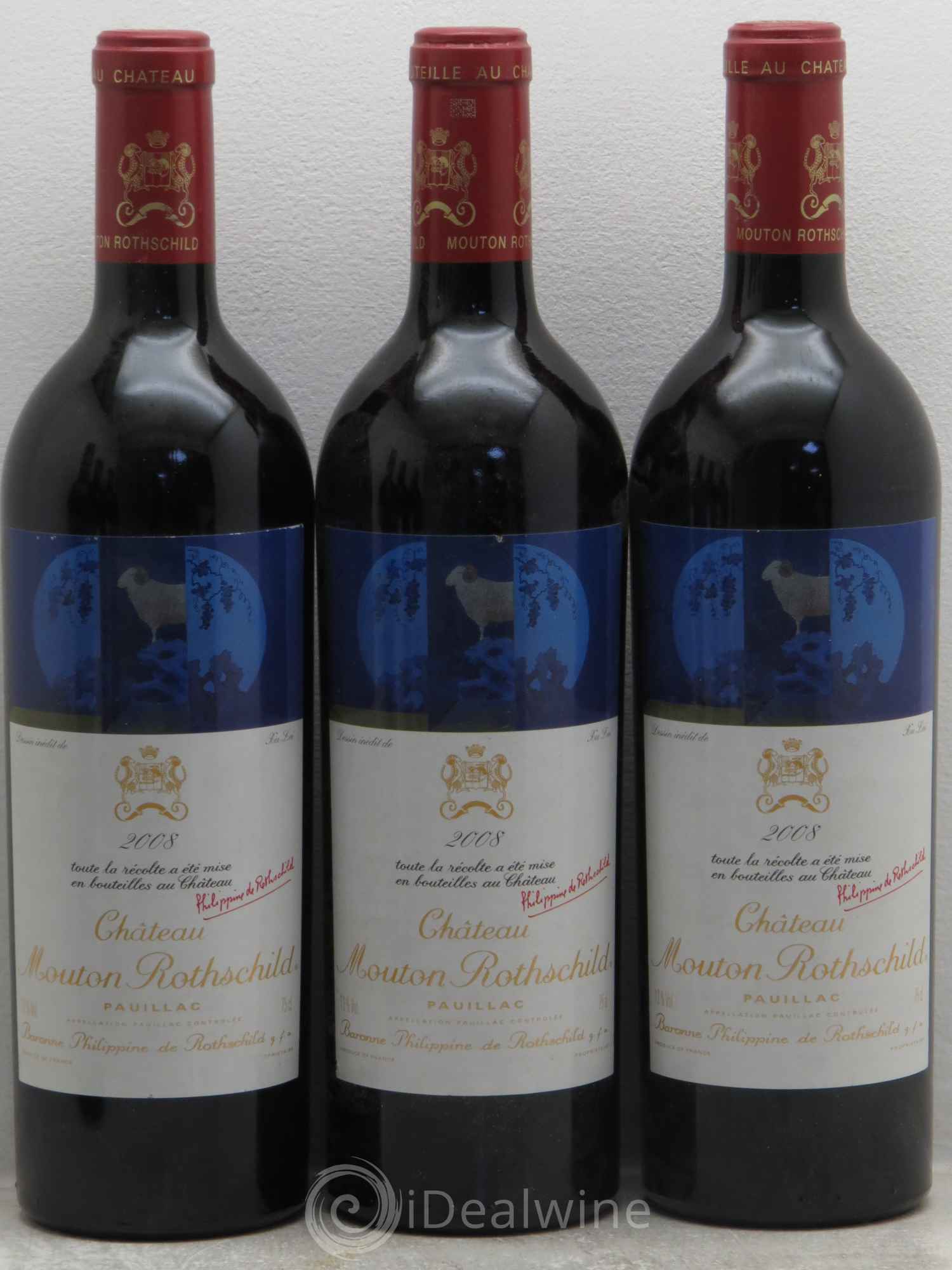 Château Mouton Rothschild 1er Grand Cru Classé 2008 - Lot de 6 bouteilles - 1