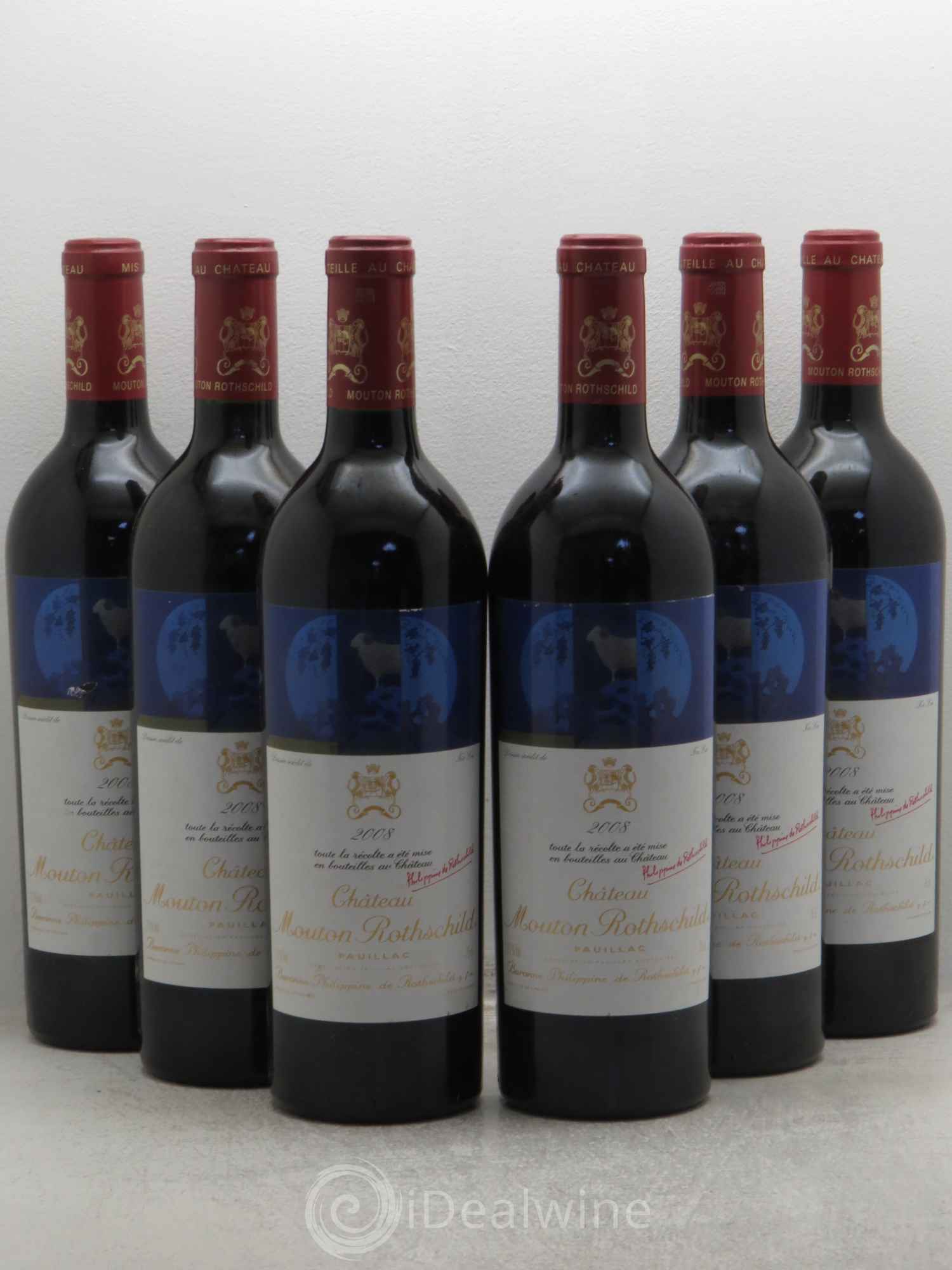 Château Mouton Rothschild 1er Grand Cru Classé 2008 - Lot de 6 bouteilles - 0