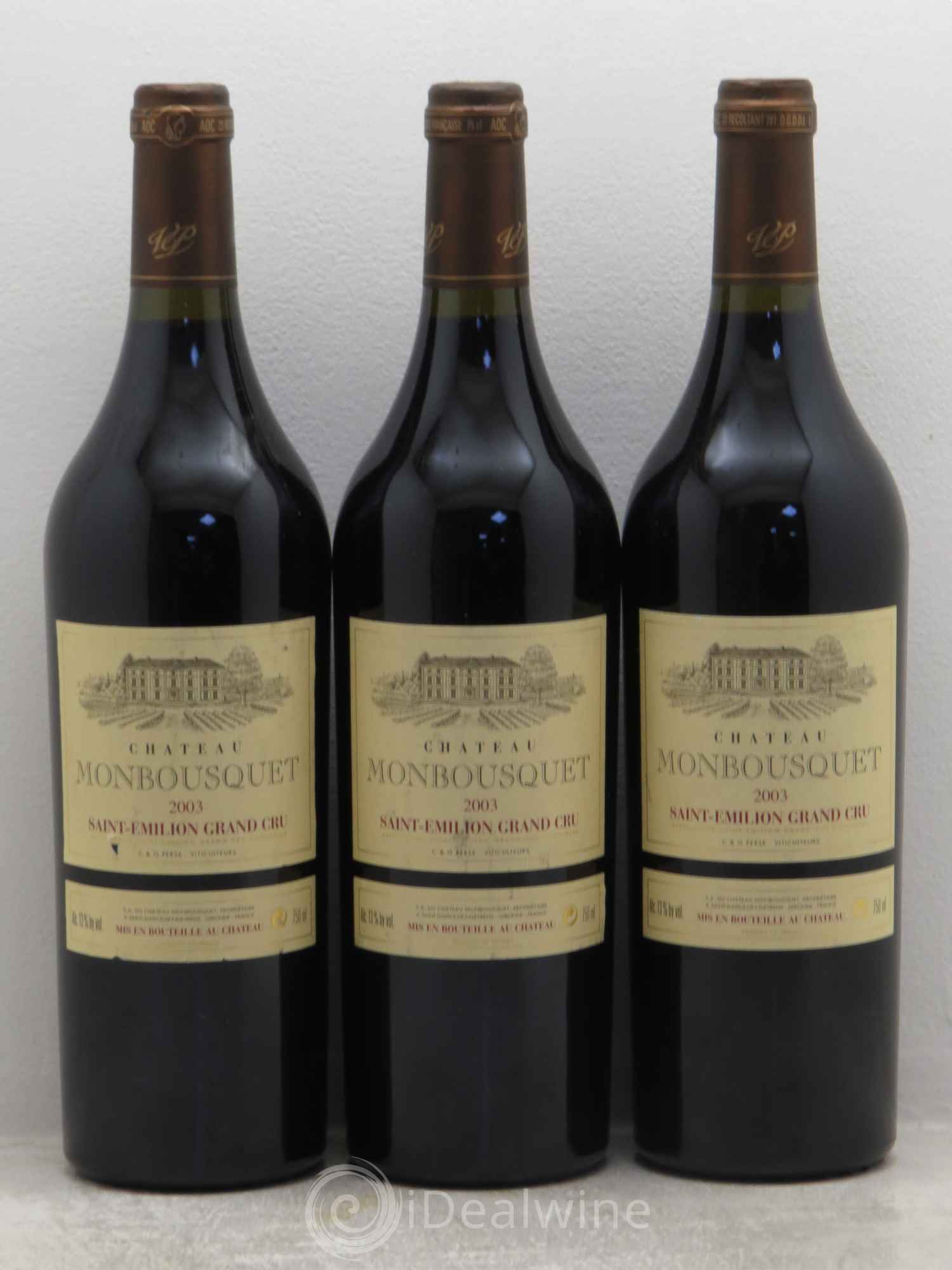 Château Monbousquet Grand Cru Classé 2003 - Lot de 3 bouteilles - 0