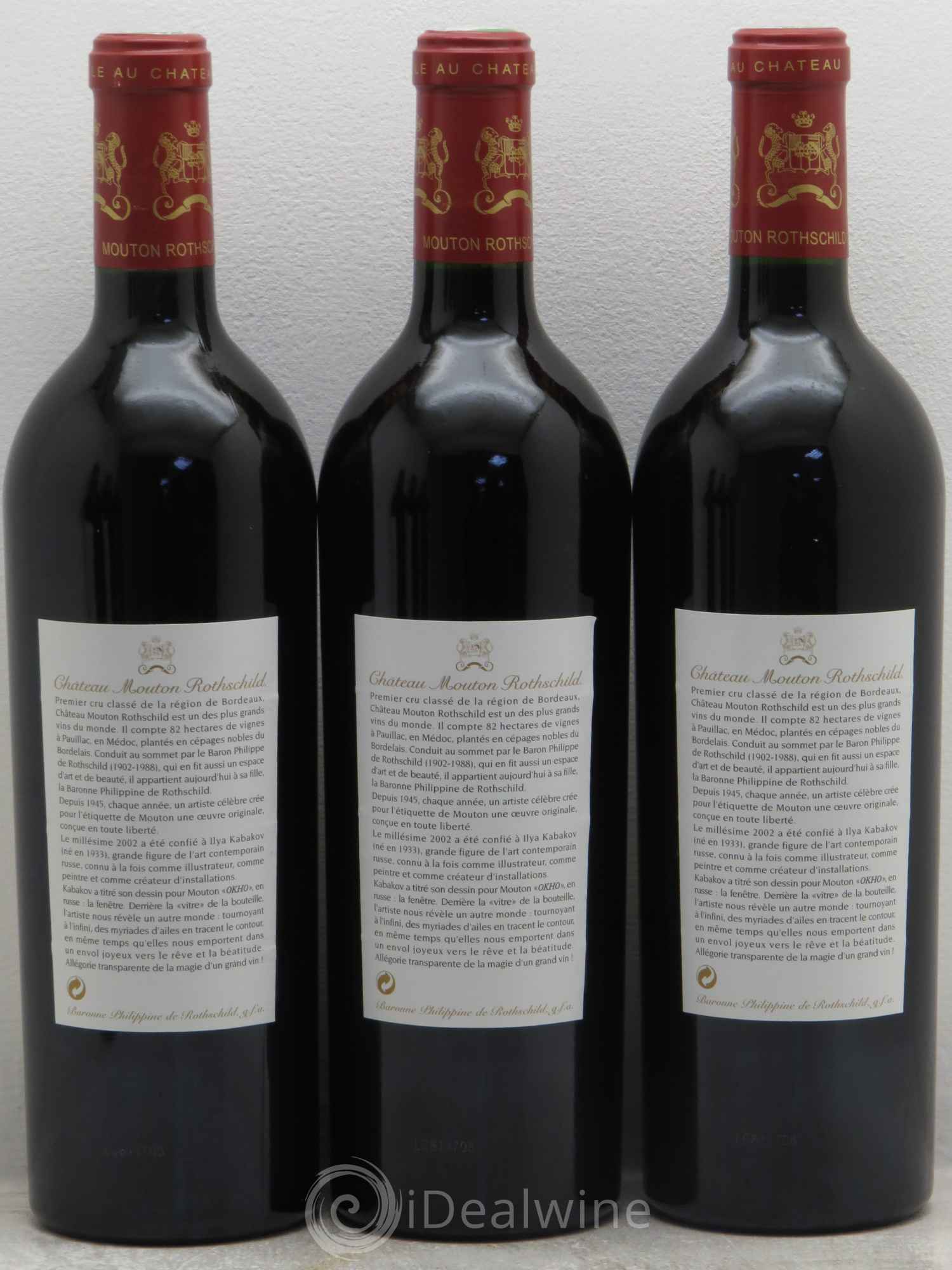 Château Mouton Rothschild 1er Grand Cru Classé 2002 - Lot de 6 bouteilles - 2