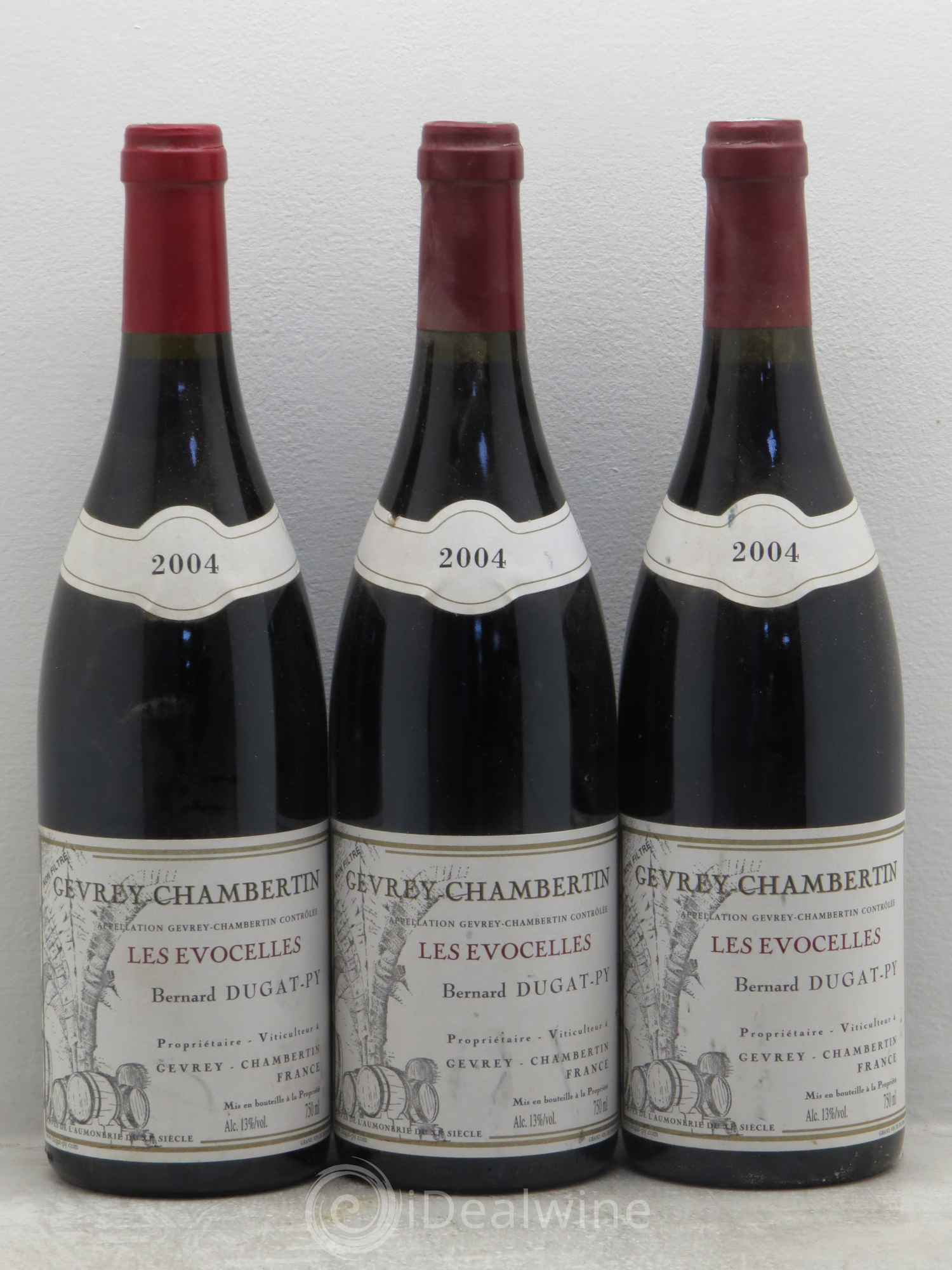 Gevrey-Chambertin Les Evocelles Vieilles Vignes Dugat-Py 2004 - Lot de 3 bouteilles - 0