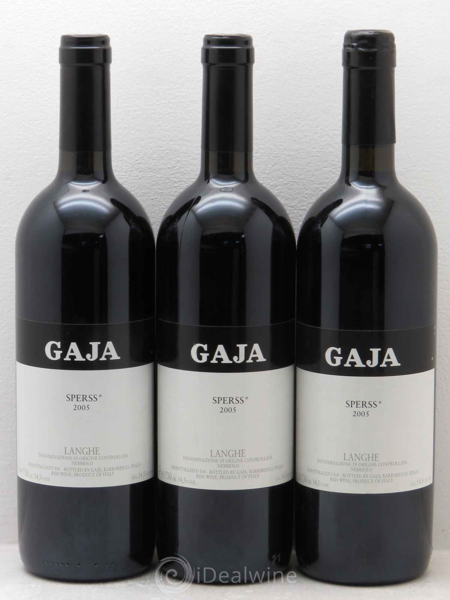 Langhe Sperss Angelo Gaja 2005 - Lot de 3 bouteilles - 0