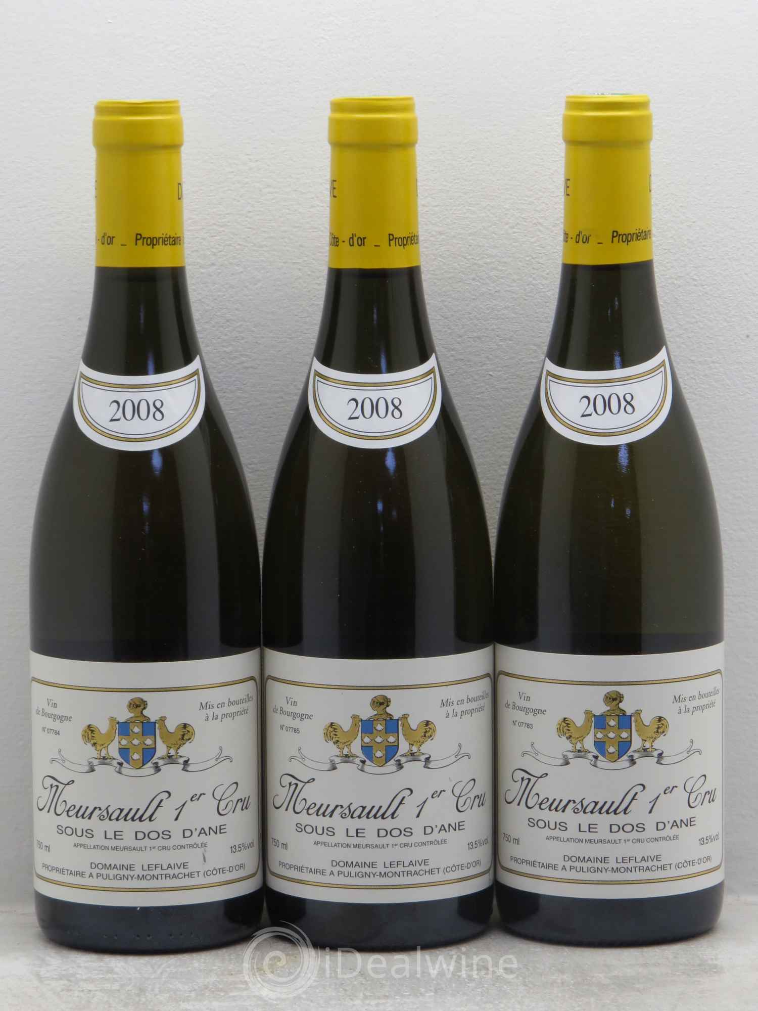 Meursault 1er Cru Sous le Dos d'Ane Leflaive (Domaine) 2008 - Lot de 3 bouteilles - 0