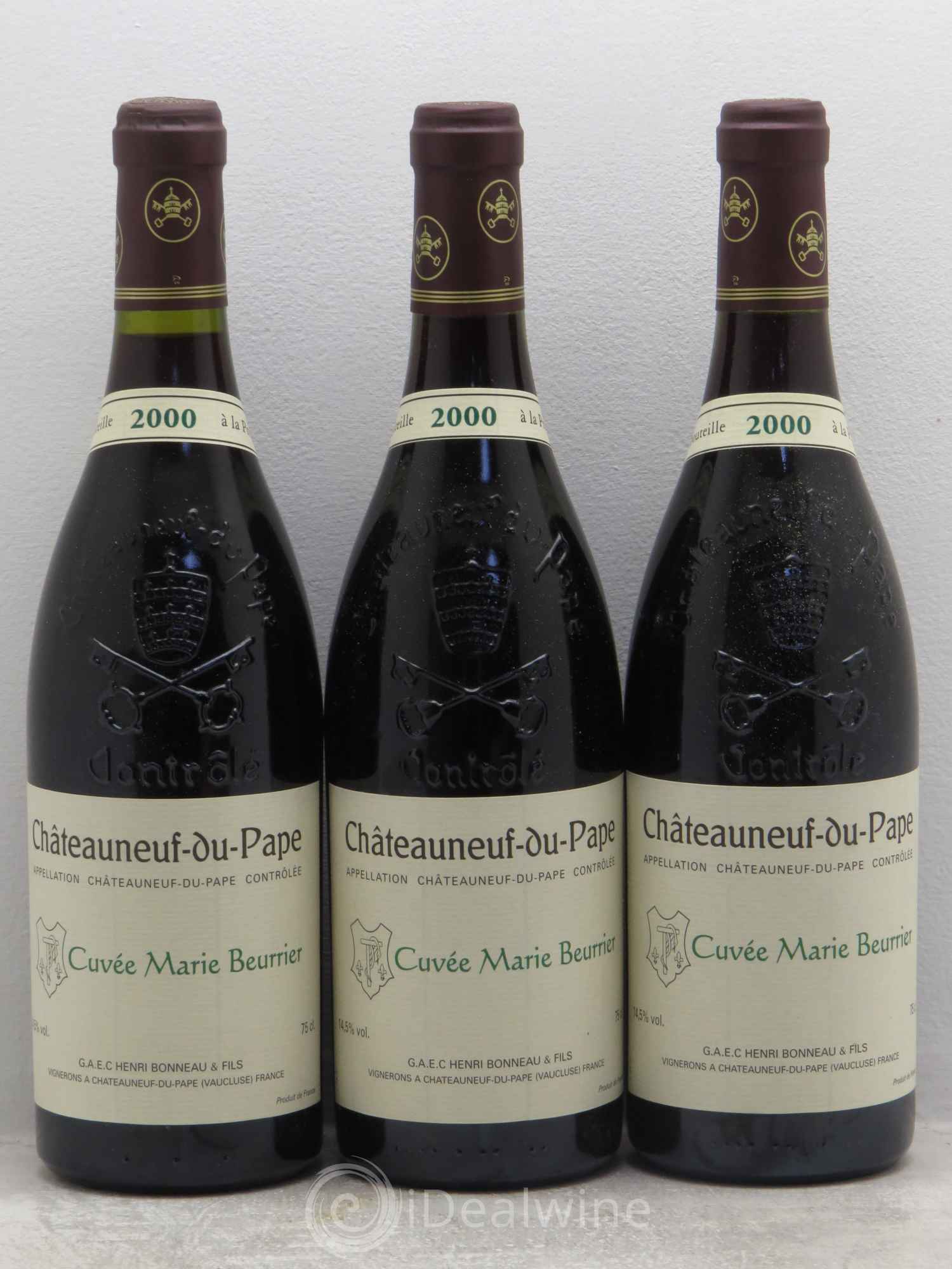 Châteauneuf-du-Pape Marie Beurrier Henri Bonneau & Fils 2000 - Lot de 3 bouteilles - 0