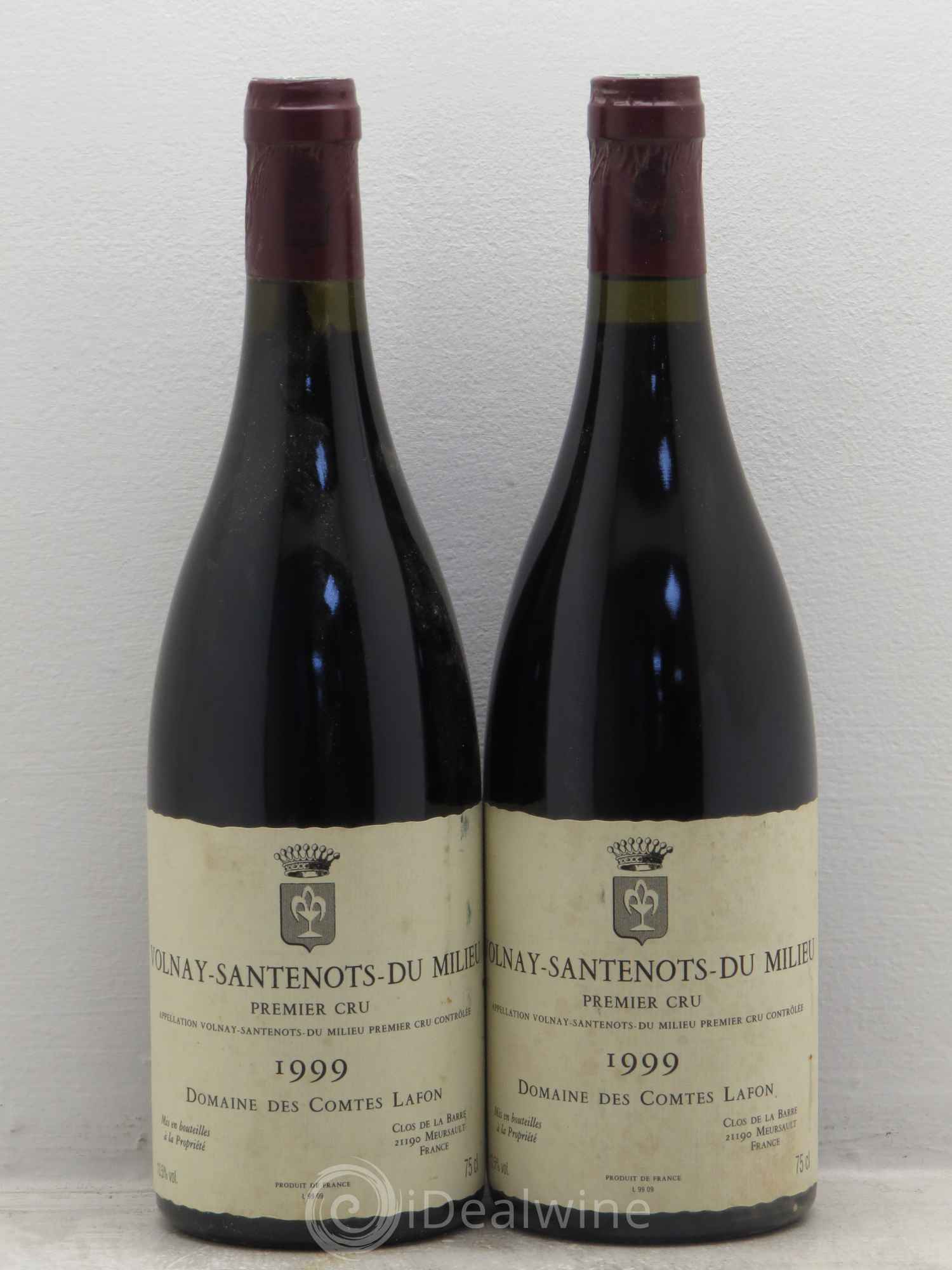 Volnay 1er Cru Santenots du Milieu Comtes Lafon (Domaine des) 1999 - Lot de 2 bouteilles - 0