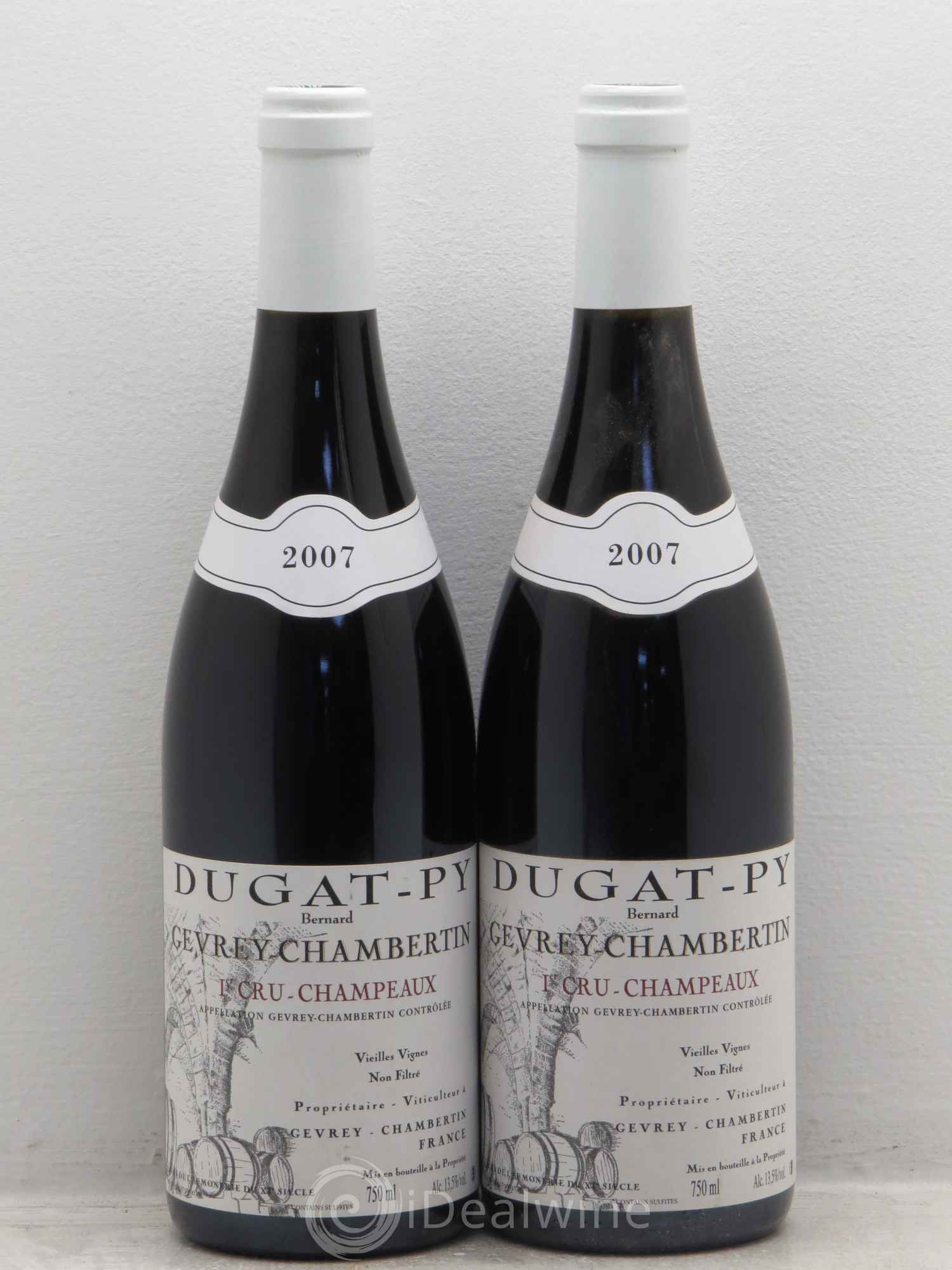 Gevrey-Chambertin 1er Cru Champeaux Dugat-Py Vieilles Vignes 2007 - Lot de 2 bouteilles - 0