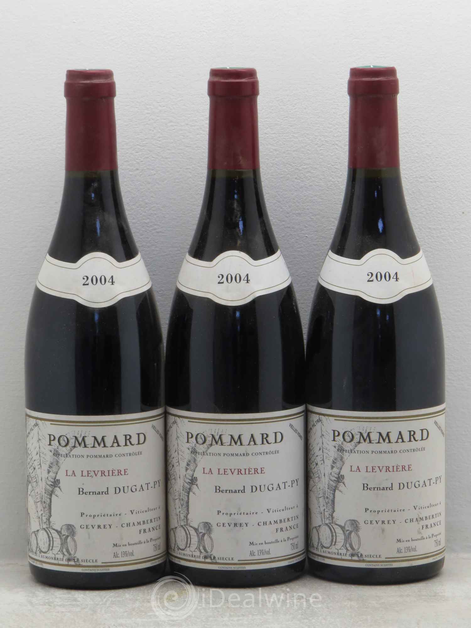 Pommard La Levrière Vieilles Vignes Dugat-Py 2004 - Lot de 3 bouteilles - 0