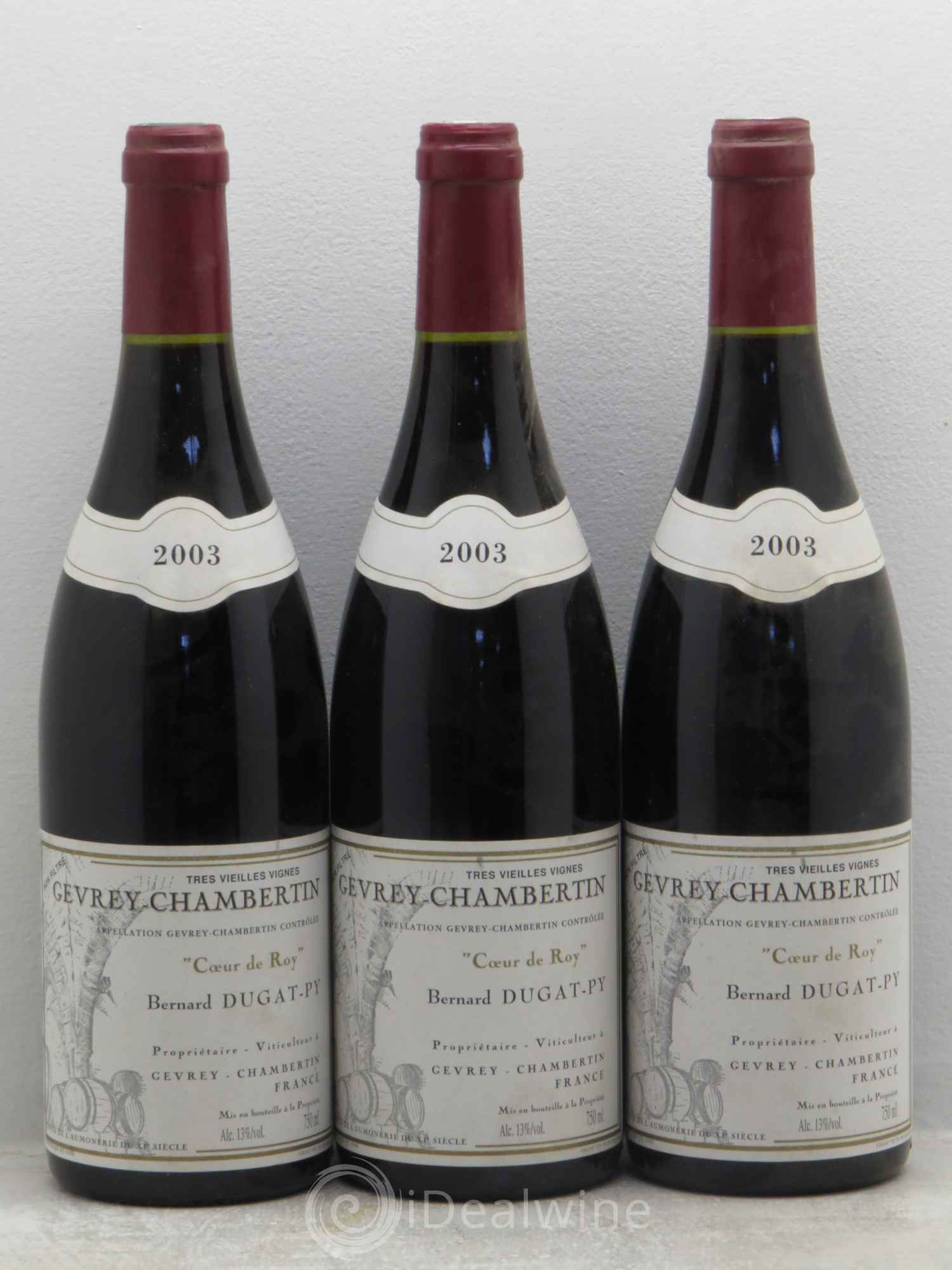 Gevrey-Chambertin Coeur de Roy Très Vieilles Vignes Dugat-Py Très Vieilles Vignes 2003 - Lot de 3 bouteilles - 0