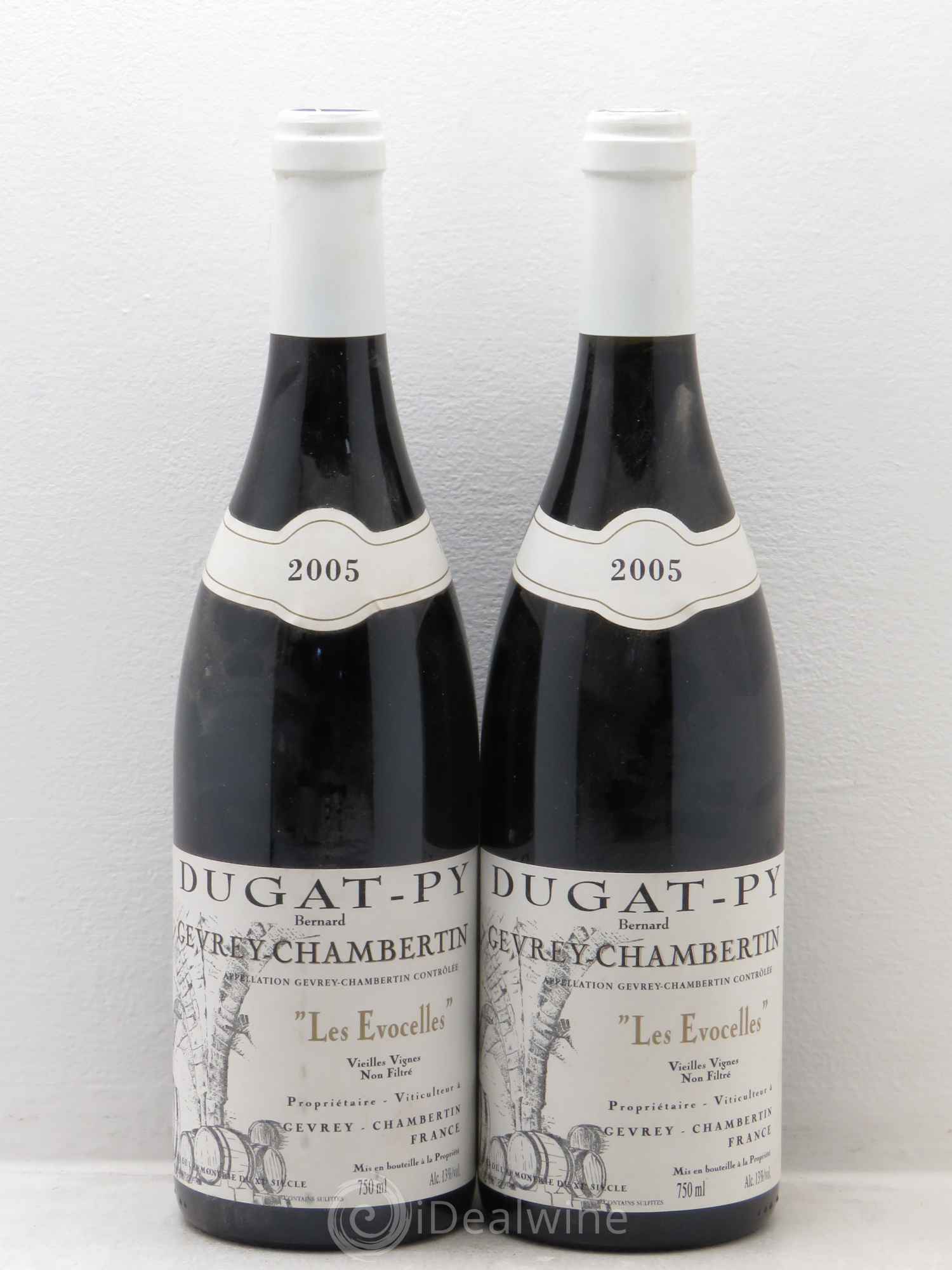 Gevrey-Chambertin Les Evocelles Vieilles Vignes Dugat-Py Vieilles Vignes 2005 - Lot de 2 bouteilles - 0