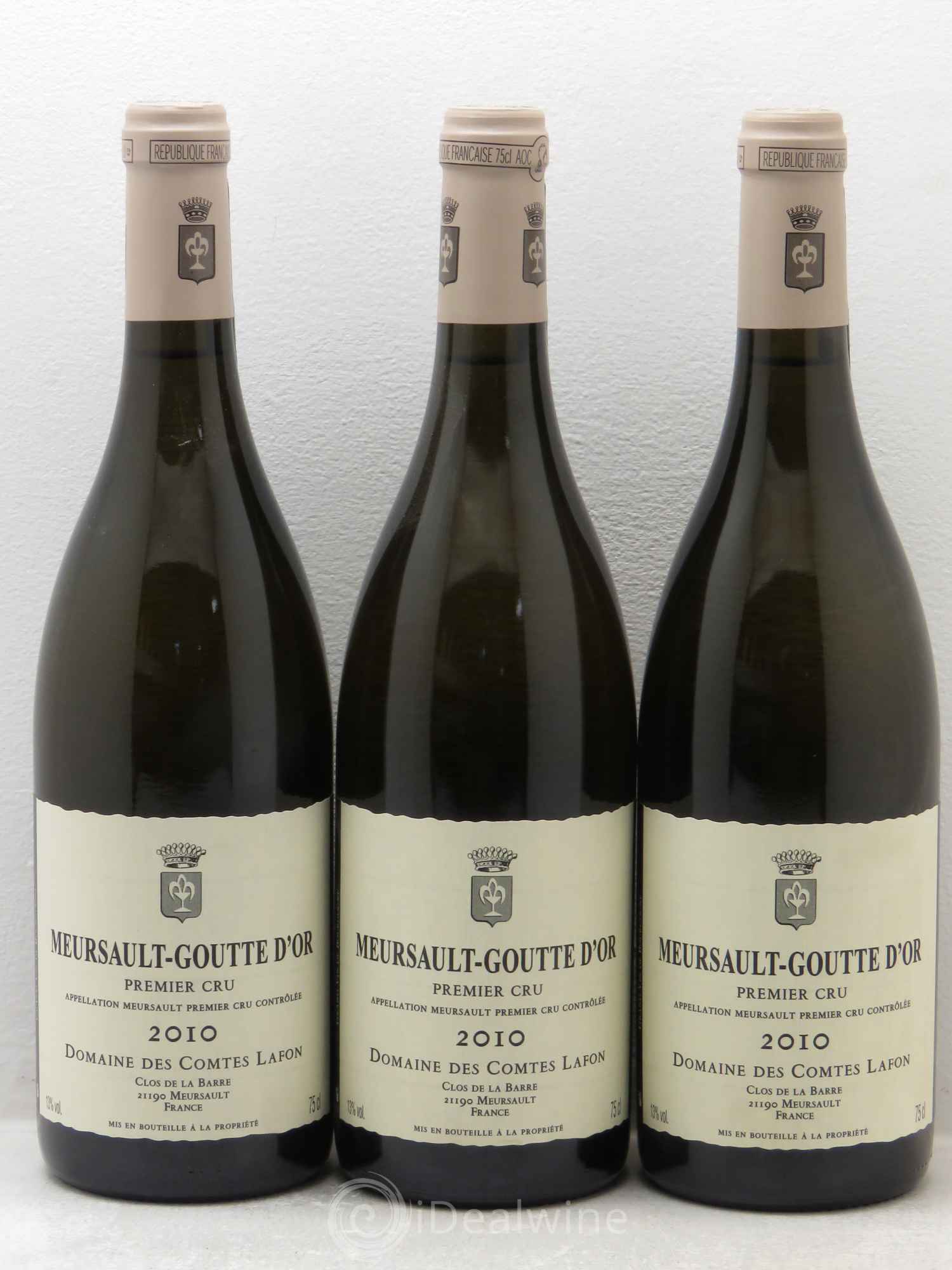Meursault 1er Cru Goutte d'Or Comtes Lafon (Domaine des) 2010 - Lot de 3 bouteilles - 0