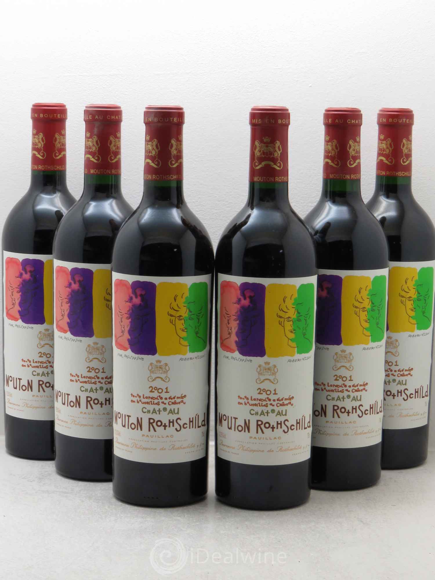 Château Mouton Rothschild 1er Grand Cru Classé 2001 - Lot de 6 bouteilles - 0