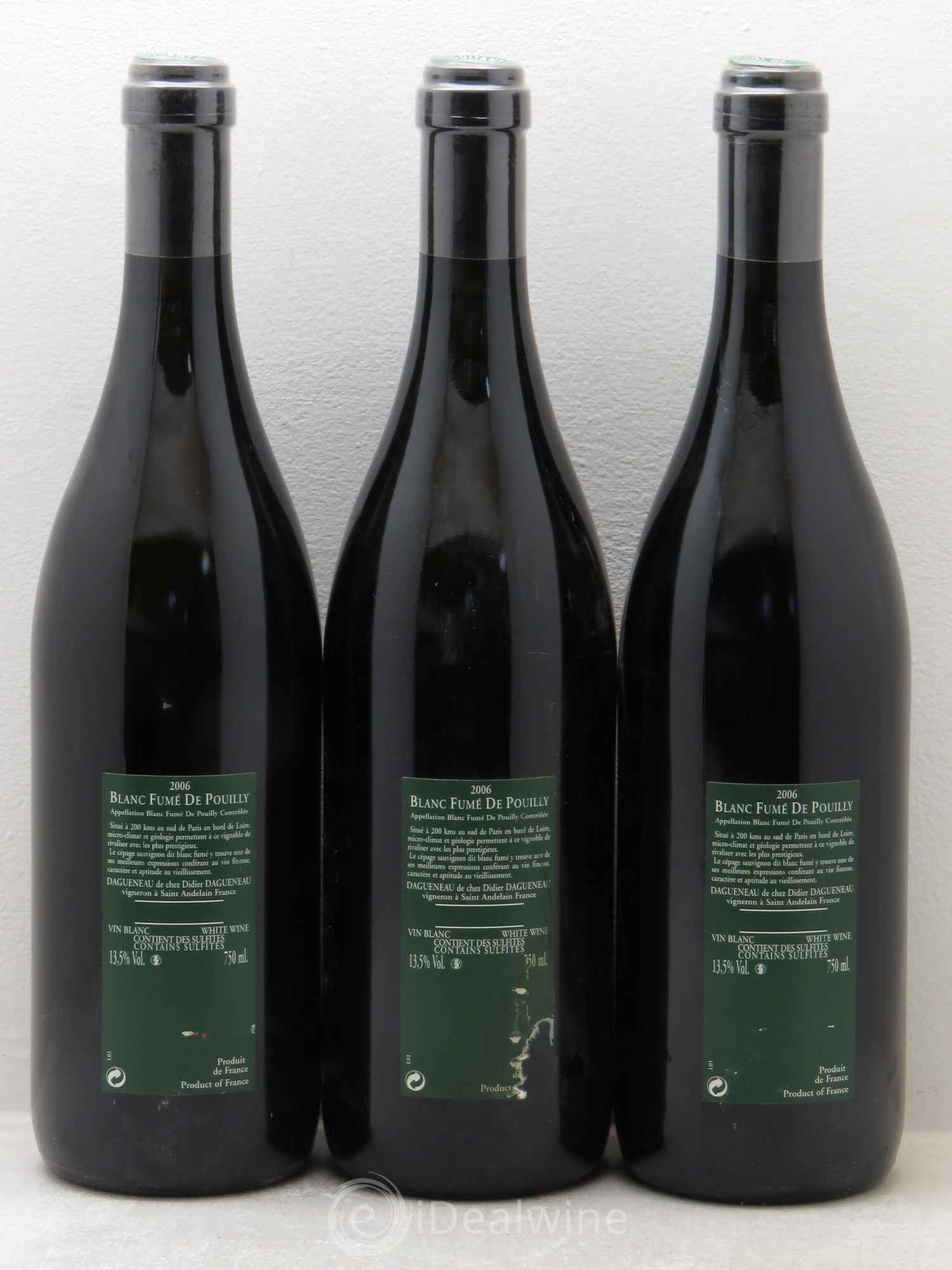 Vin de France (anciennement Pouilly-Fumé) Silex Dagueneau (Domaine Didier - Louis-Benjamin) 2006 - Lot de 3 bouteilles - 1