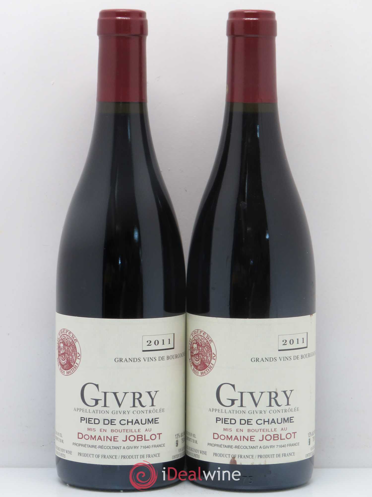 Givry Pied de Chaume Joblot (Domaine) 2011 - Lot de 2 bouteilles - 0