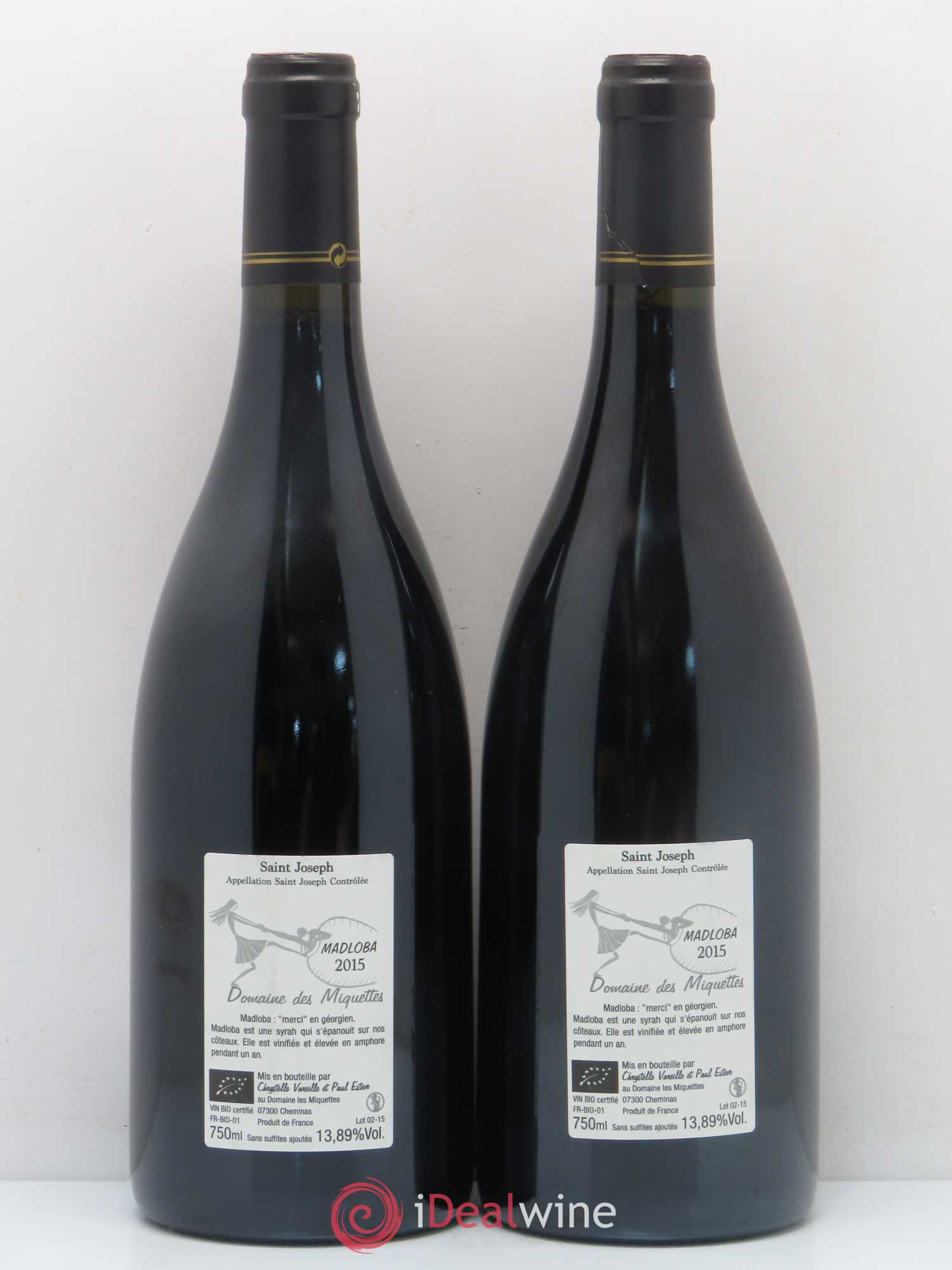 Saint-Joseph Madloba Les Miquettes (sans prix de réserve) 2015 - Lot de 5 bouteilles - 4