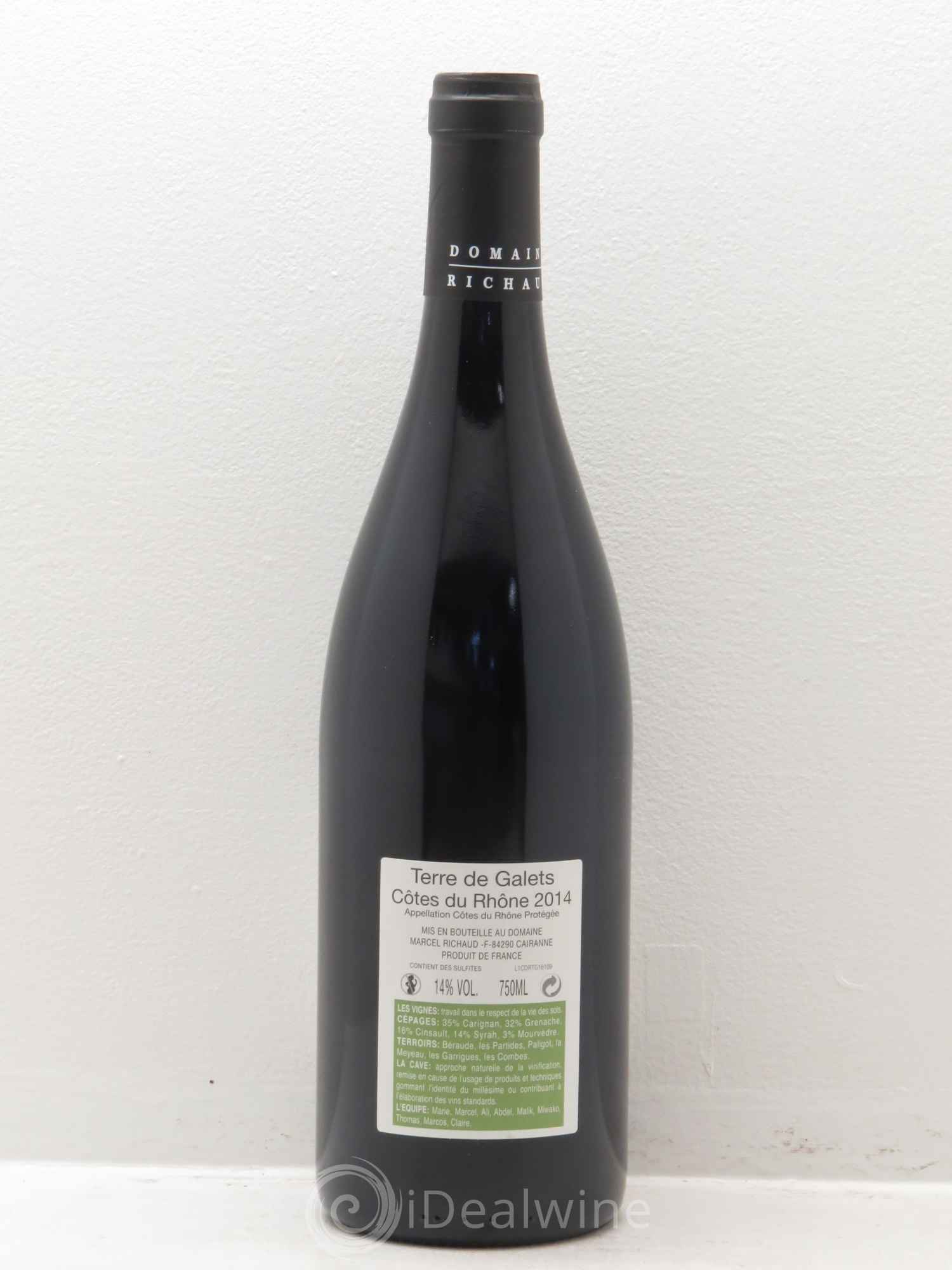 Côtes-du-Rhône Terre de Galets Marcel Richaud 2014 - Lot de 1 bouteille - 1