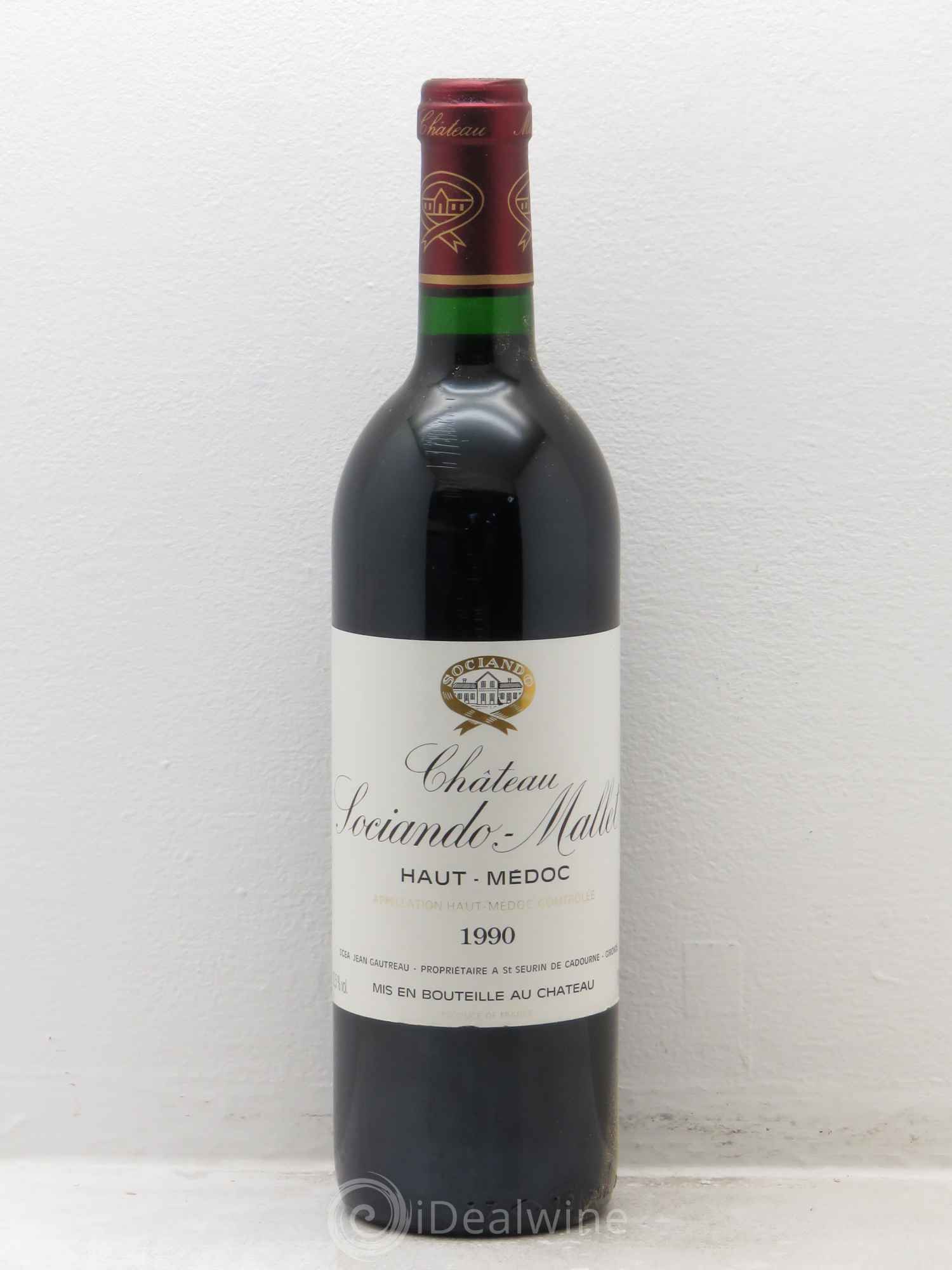 Château Sociando Mallet 1990 - Lot de 1 bouteille - 0