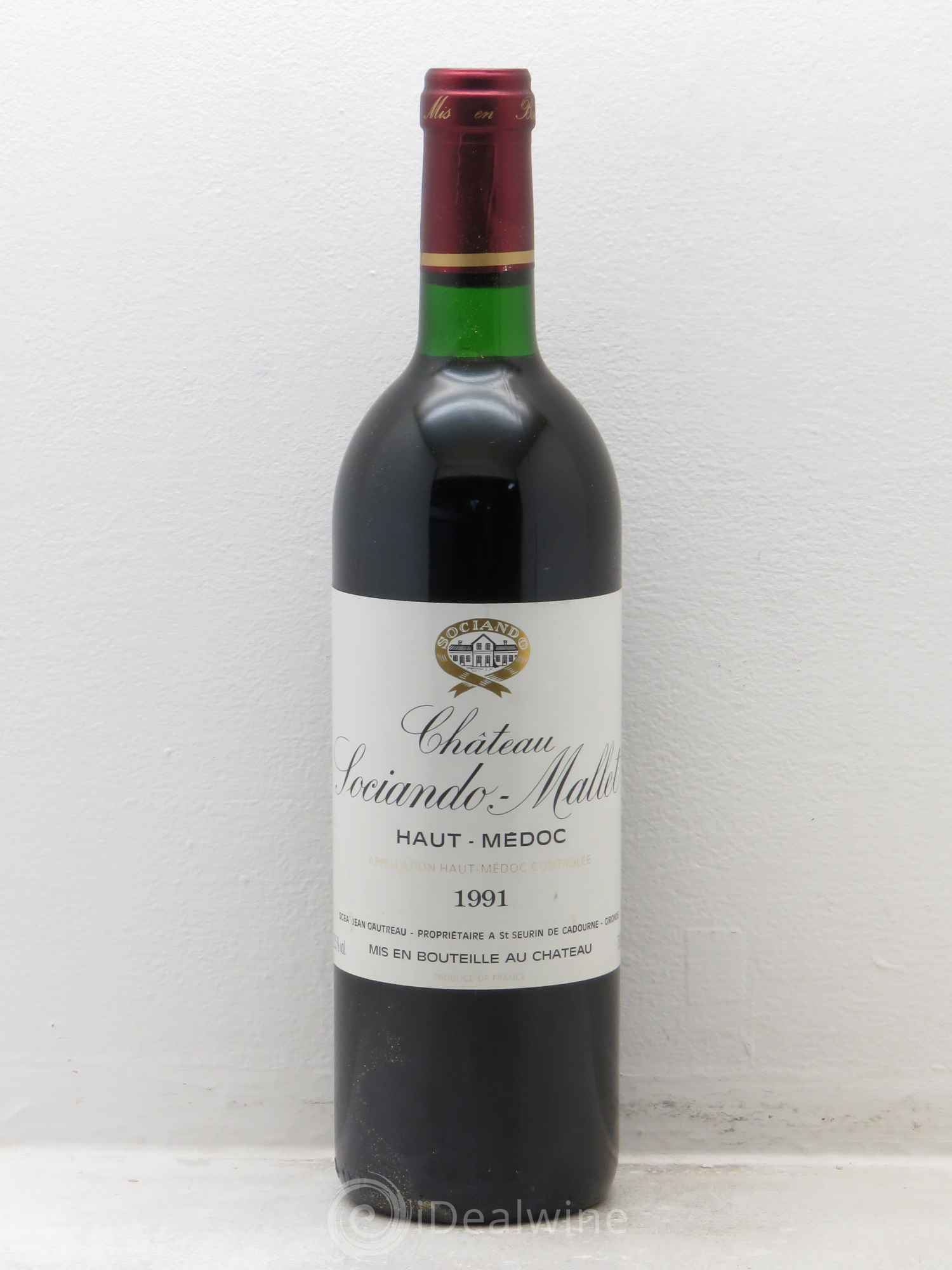 Château Sociando Mallet 1991 - Lot de 1 bouteille - 0