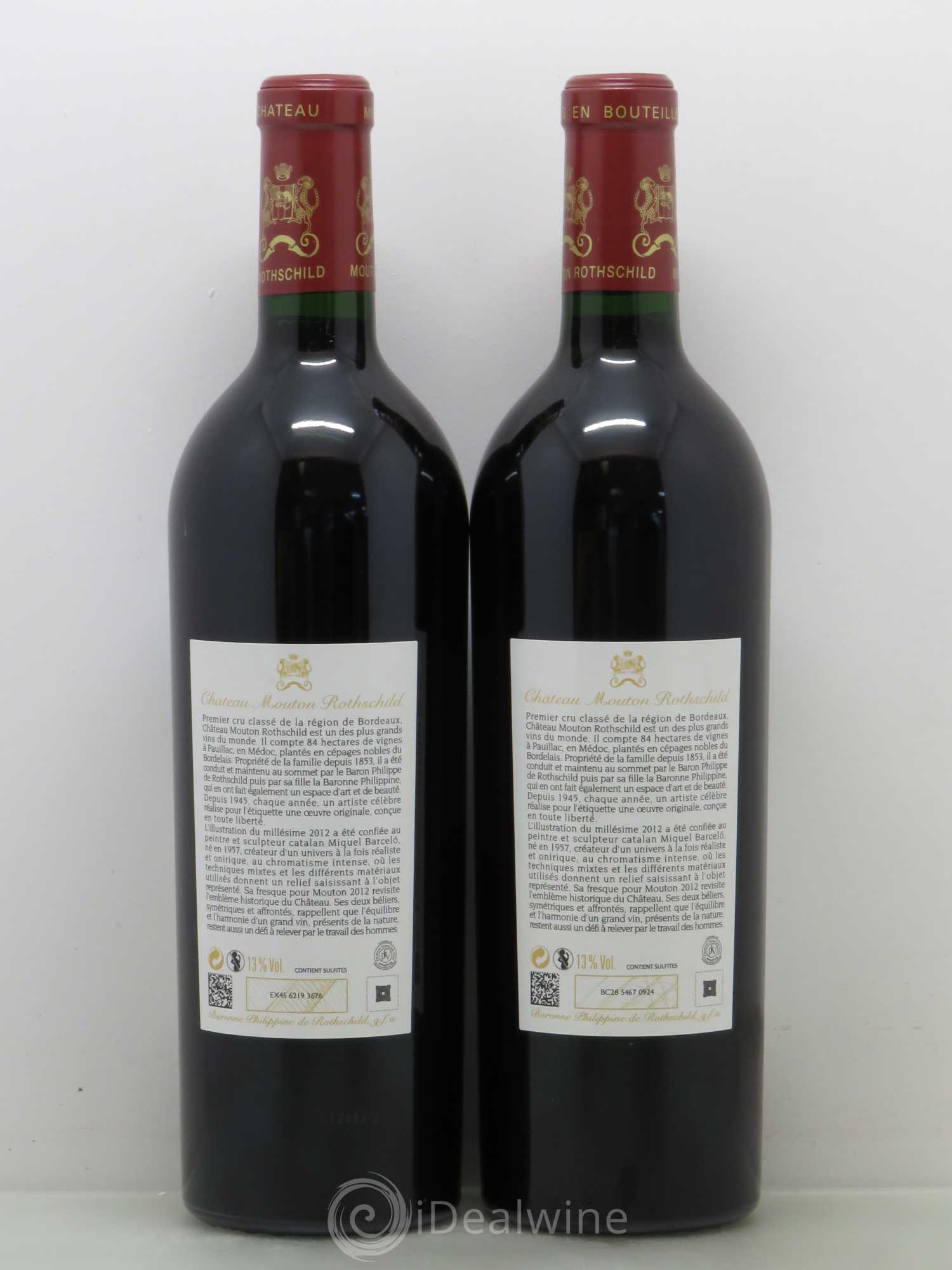 Château Mouton Rothschild 1er Grand Cru Classé 2012 - Lot de 2 bouteilles - 1