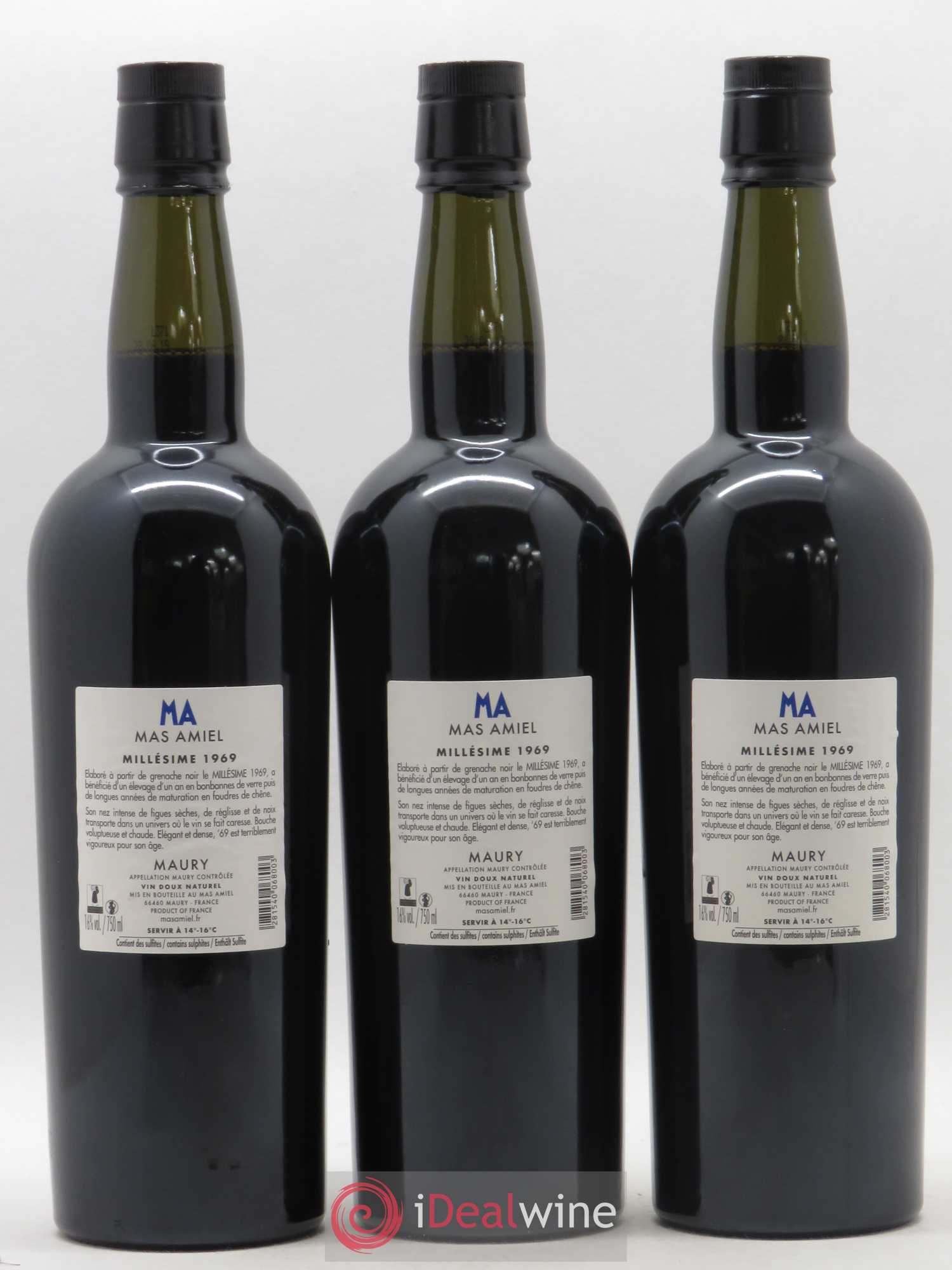 Maury Mas Amiel 1969 - Lot de 3 bouteilles - 1