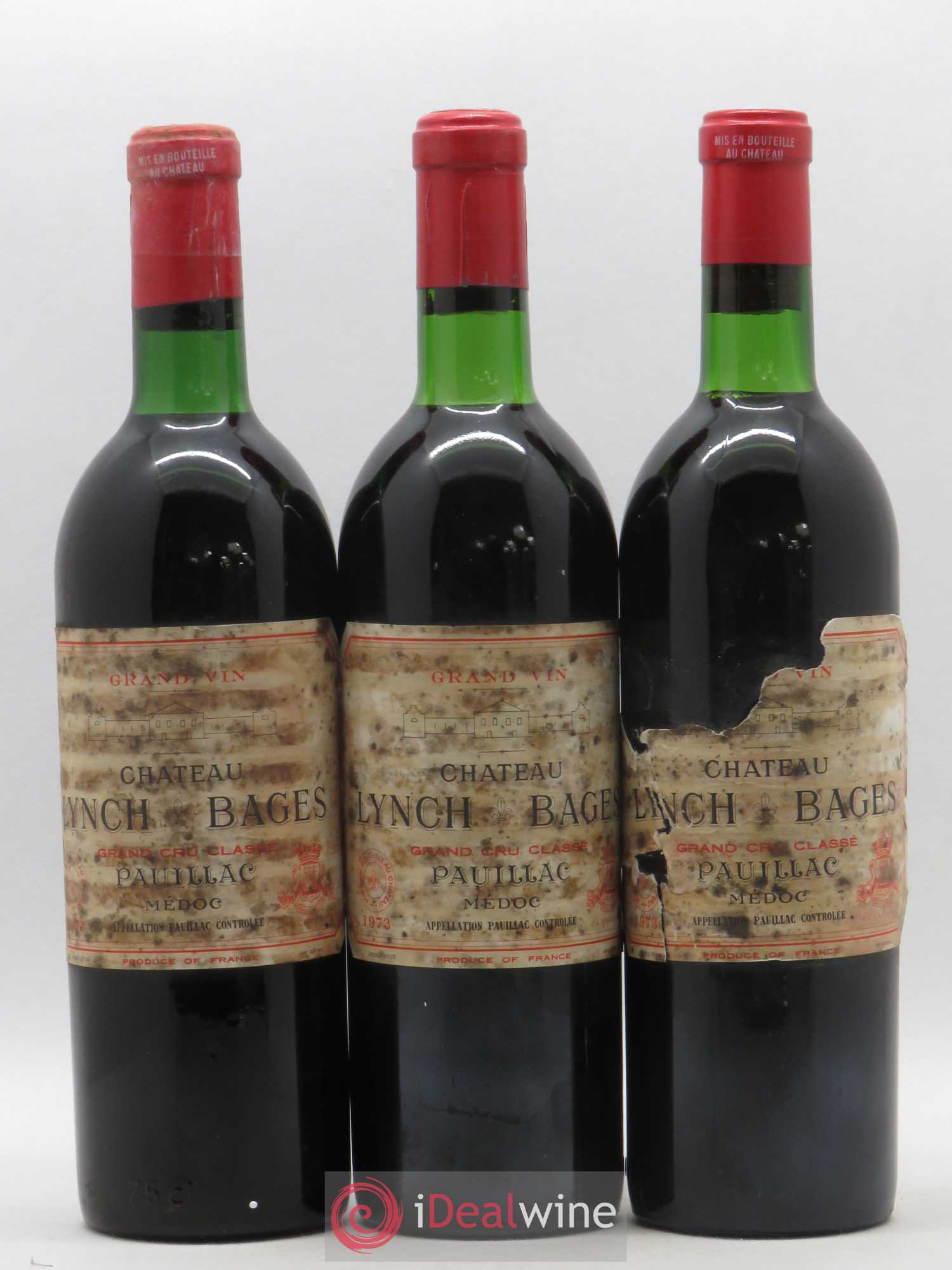 Château Lynch Bages 5ème Grand Cru Classé 1973 - Lot de 3 bouteilles - 0