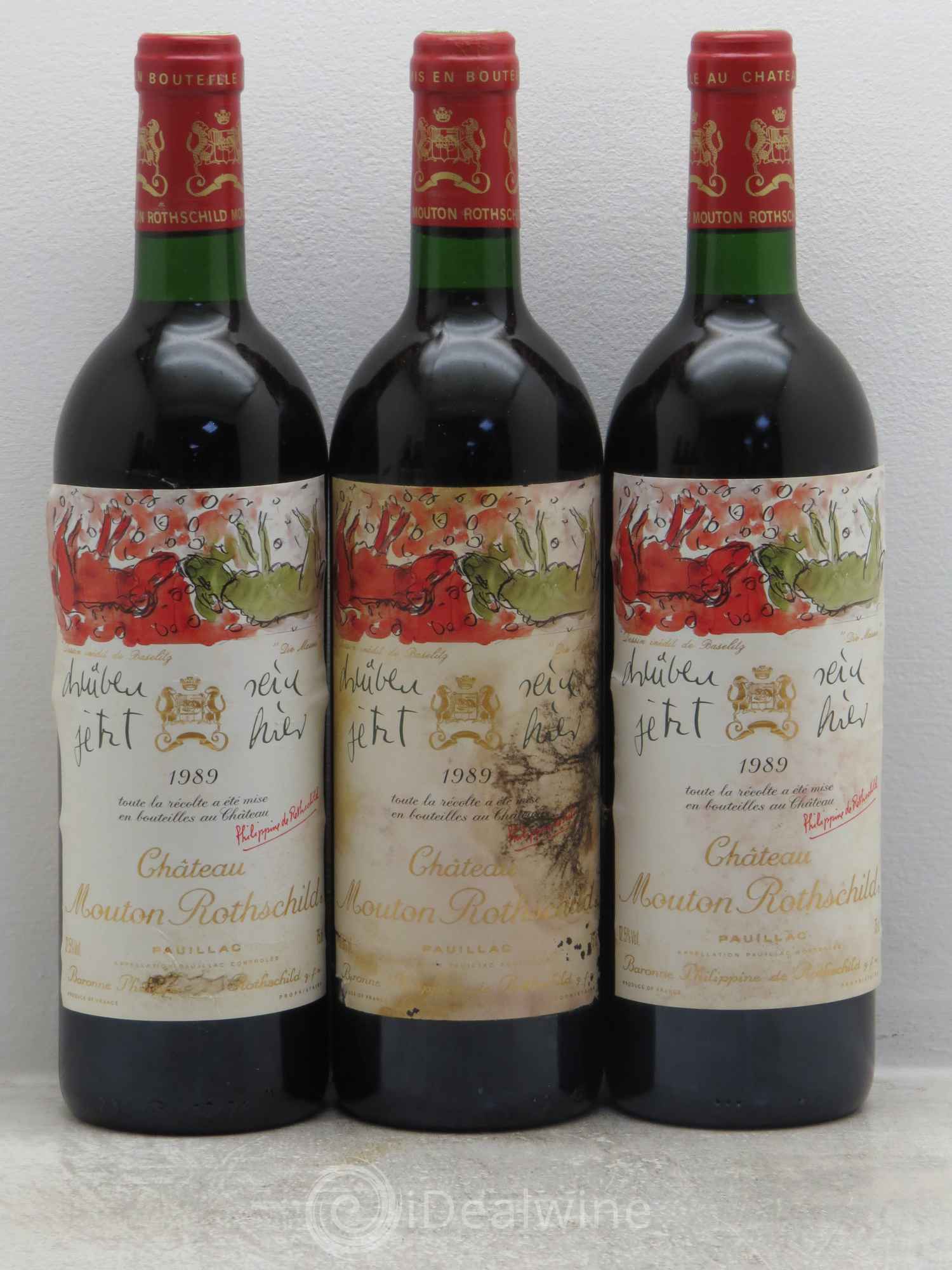 Château Mouton Rothschild 1er Grand Cru Classé 1989 - Lot de 6 bouteilles - 1