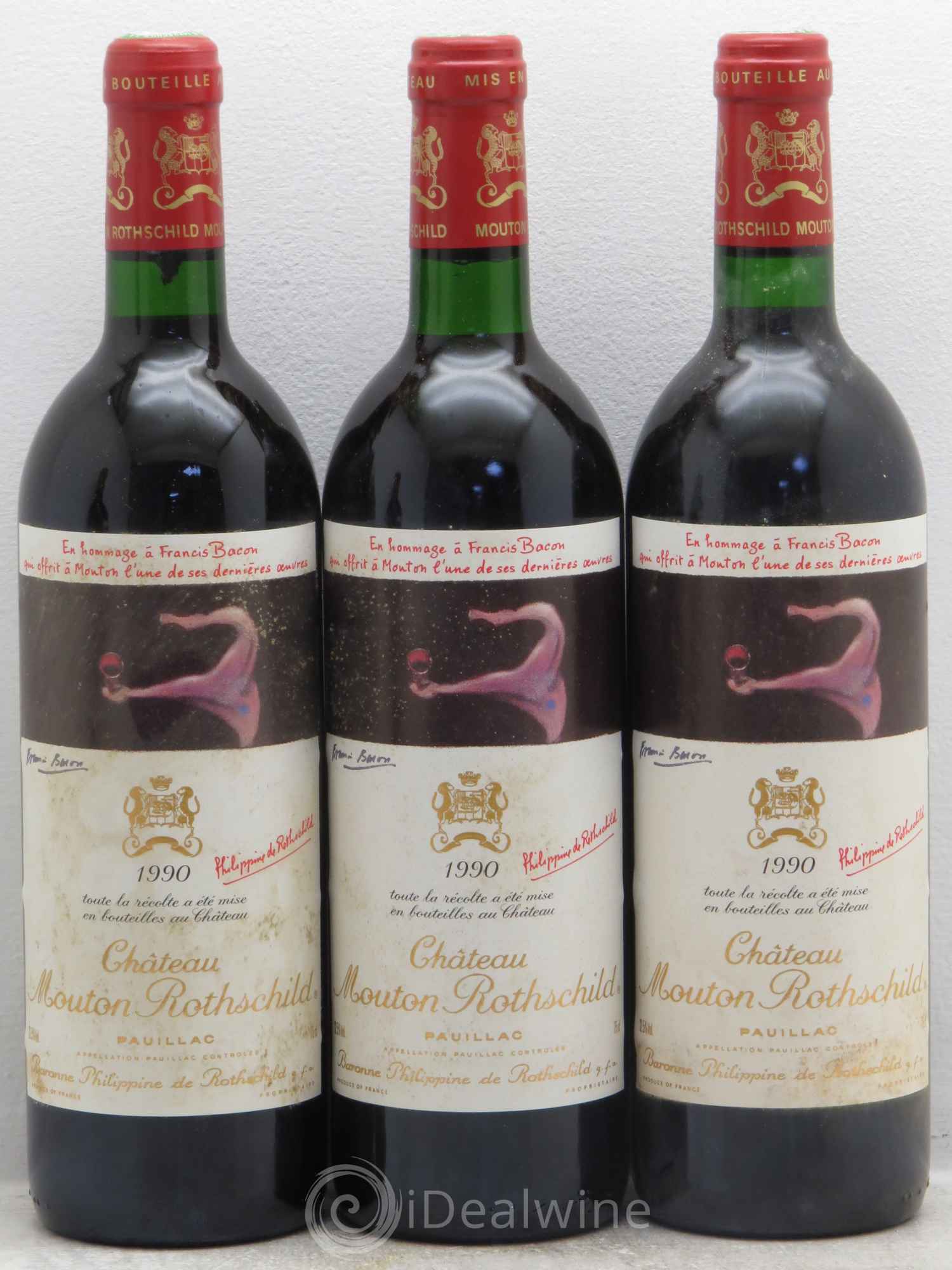 Château Mouton Rothschild 1er Grand Cru Classé 1990 - Lot de 12 bouteilles - 1