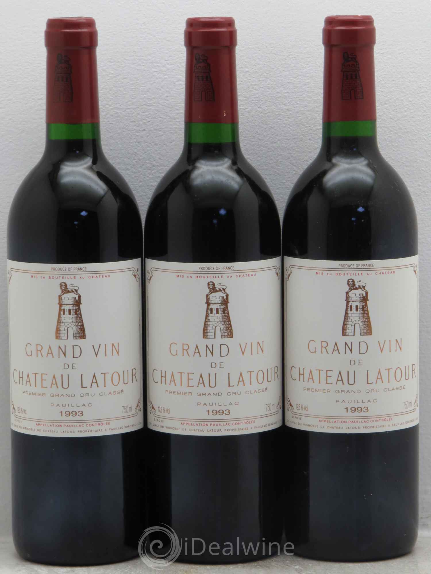 Château Latour 1er Grand Cru Classé 1993 - Lot de 3 bouteilles - 0