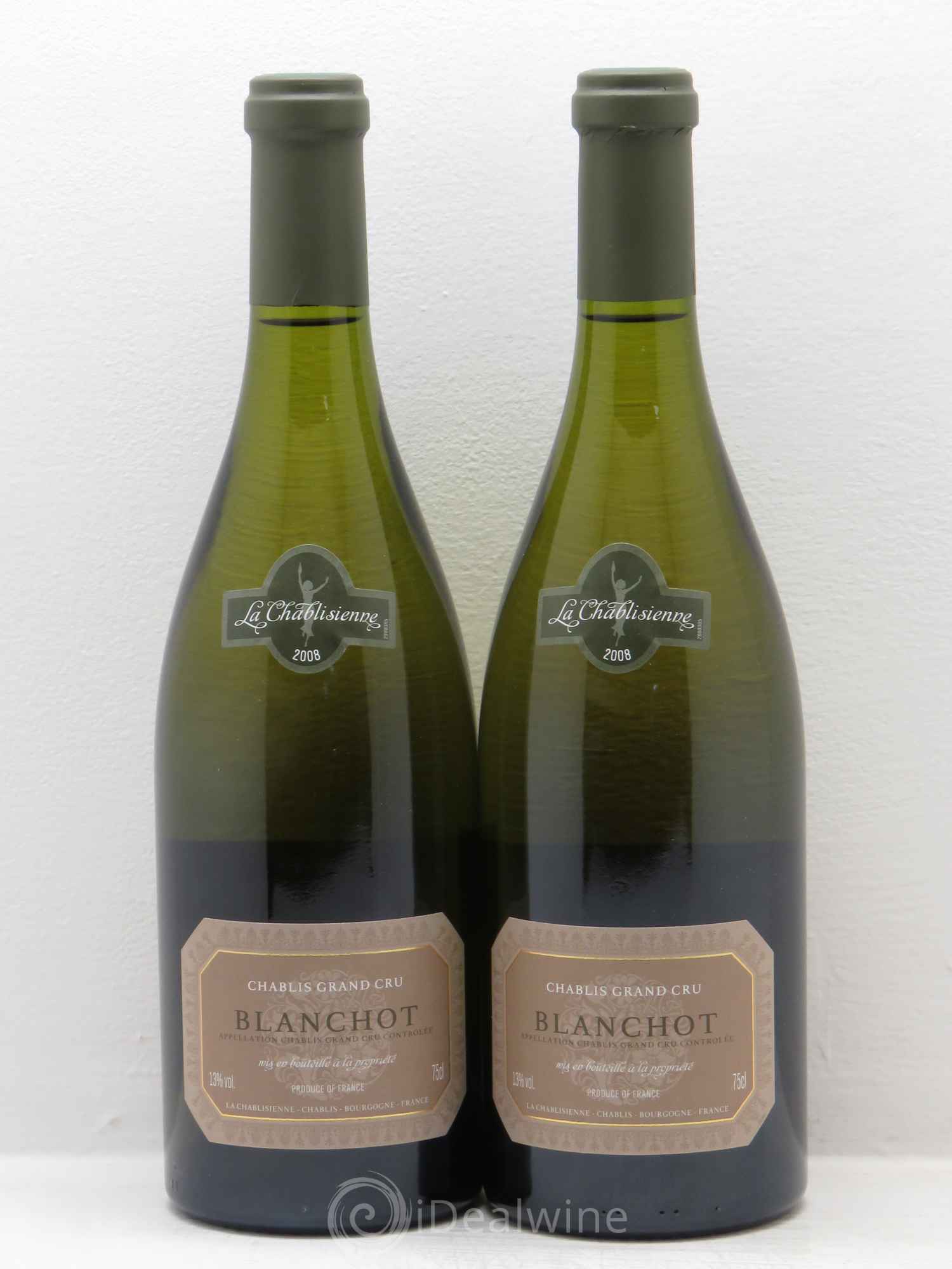 Chablis Grand Cru Blanchot La Chablisienne 2008 - Lot de 2 bouteilles - 0