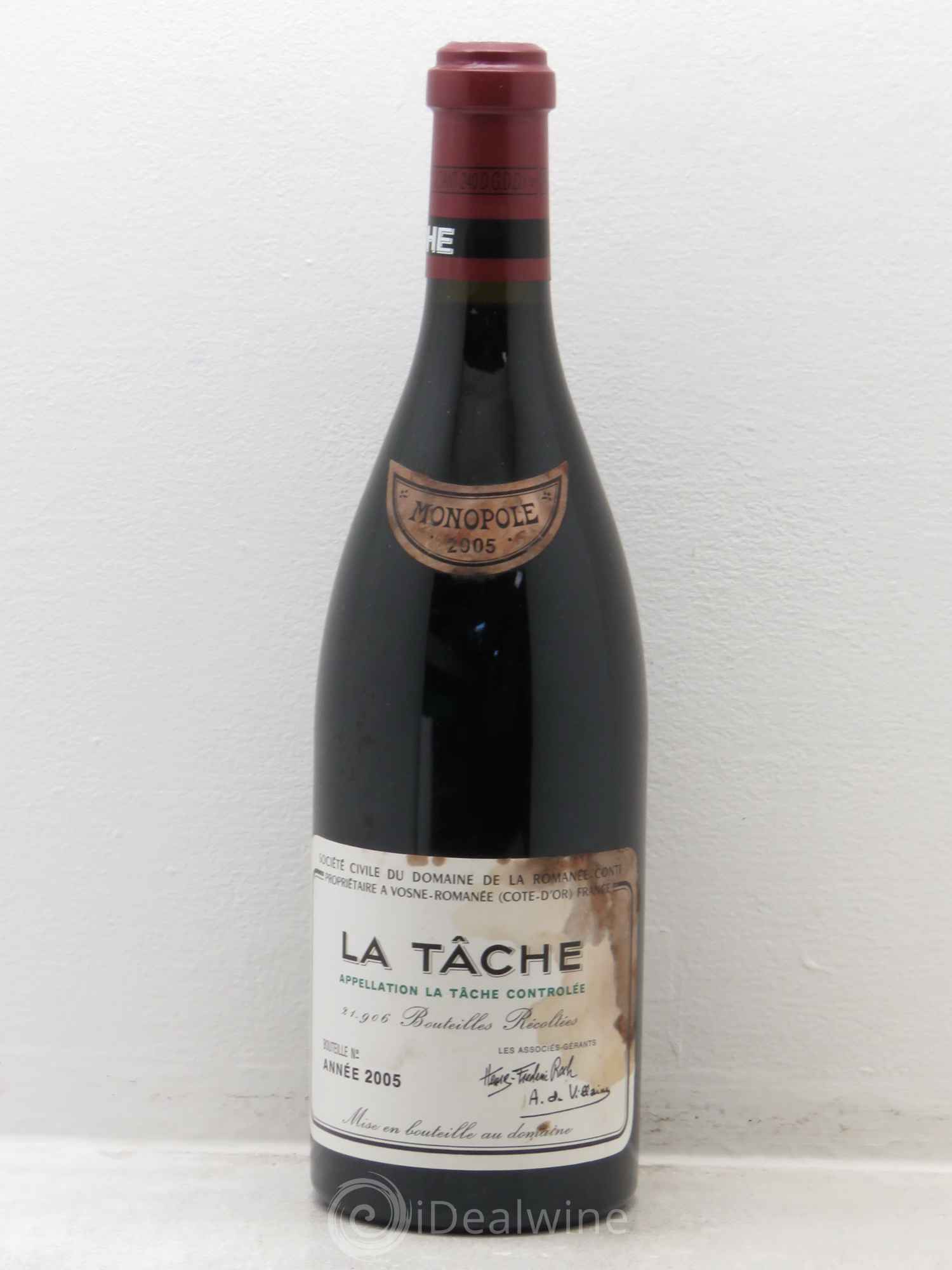La Tâche Grand Cru Domaine de la Romanée-Conti 2005 - Lot de 1 bouteille - 0