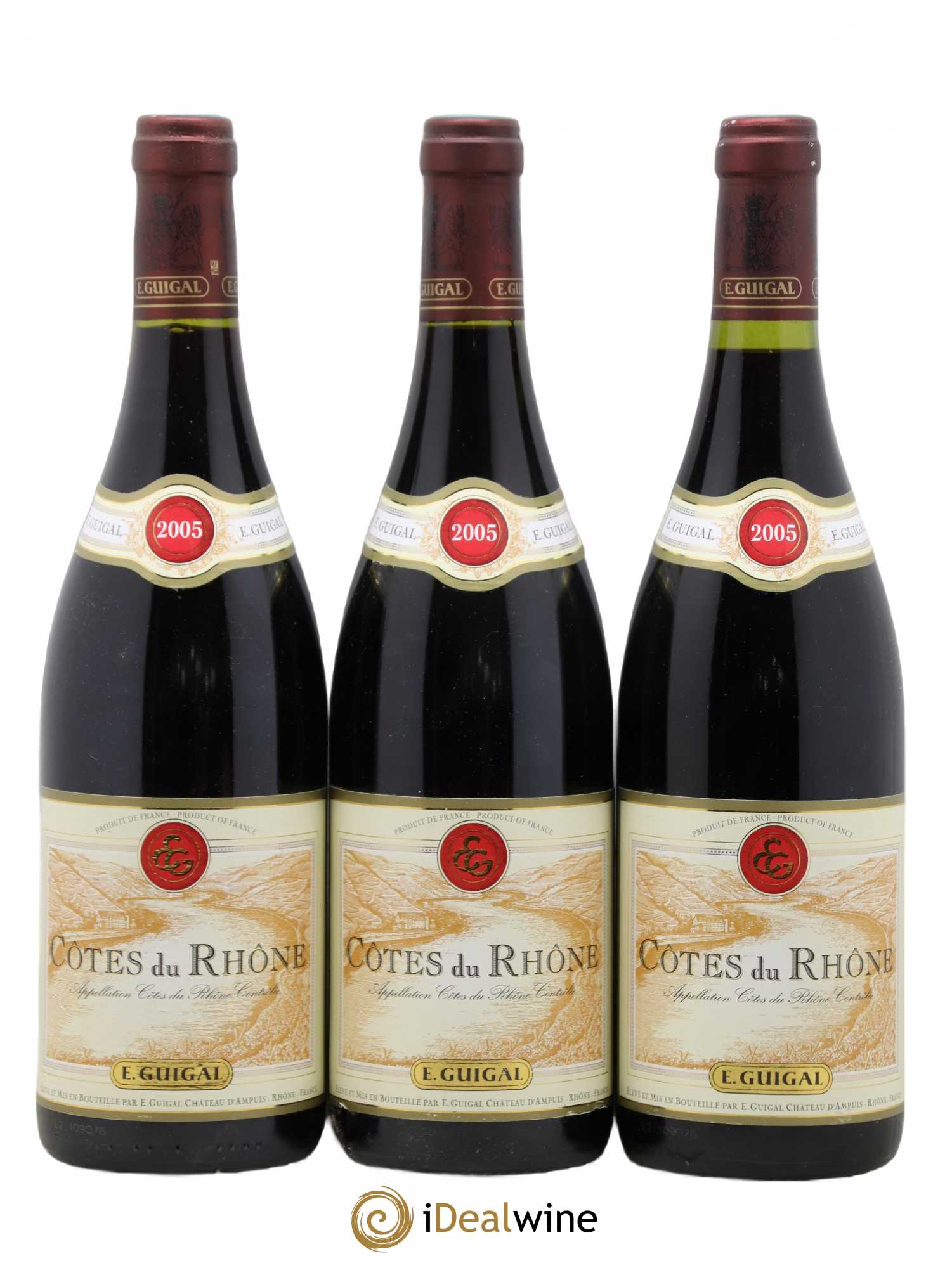 Côtes-du-Rhône Guigal 2005 - Lot de 3 bouteilles - 0