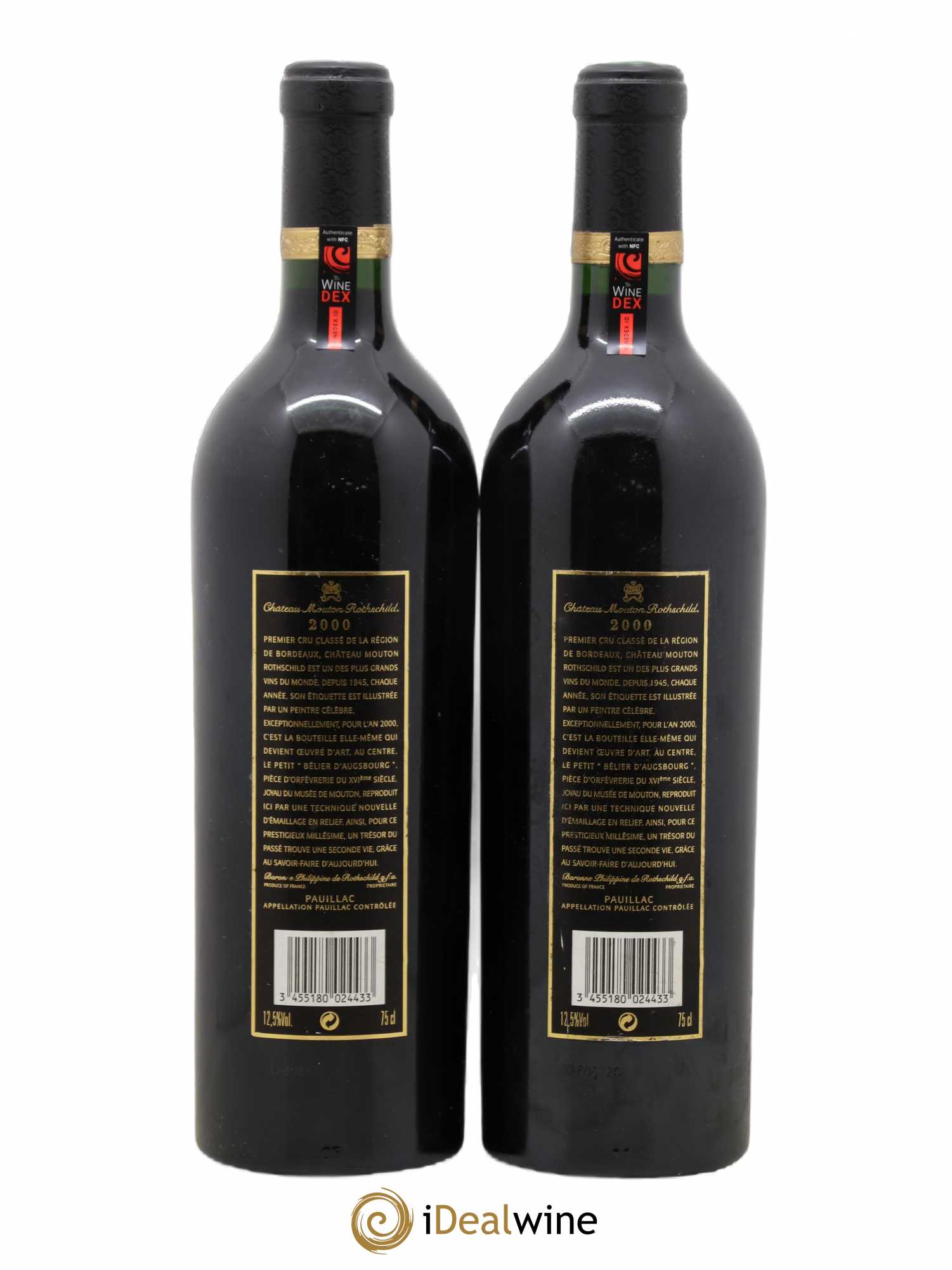 Château Mouton Rothschild 1er Grand Cru Classé 2000 - Lot de 2 bouteilles - 1